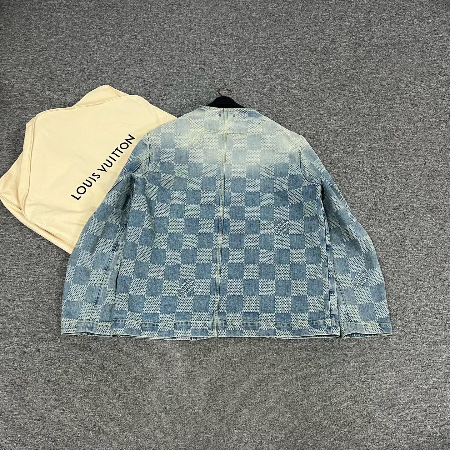 Louis Vuitton Louis Vuitton Damier Collarless Denim Jacket Size US XL / EU 56 / 4 - 3 Thumbnail