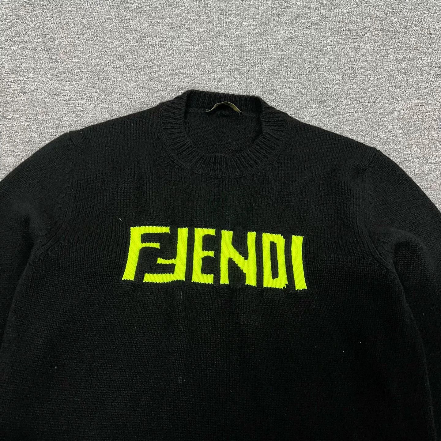 Fendi Fendi Green Logo Cashmere Knit Sweater Size US S / EU 44-46 / 1 - 4 Thumbnail