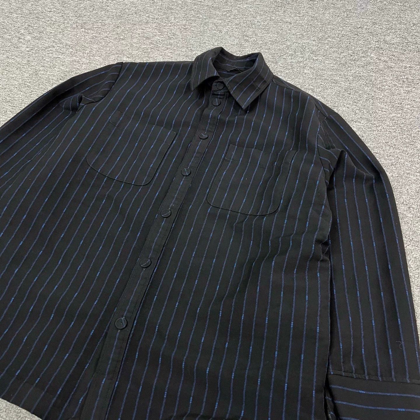 Fendi Fendi Dark Blue Stripe Wool Shirt Jacket 54 Size US L / EU 52-54 / 3 - 5 Thumbnail