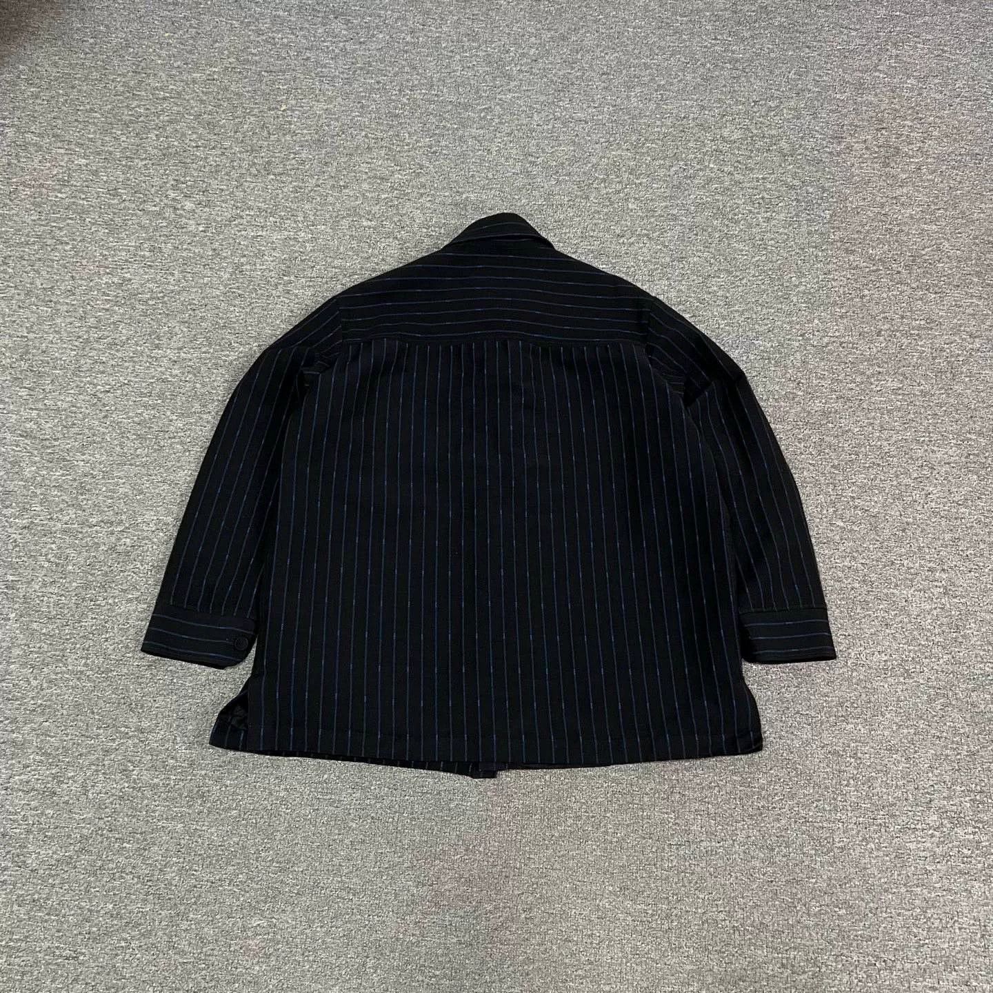Fendi Fendi Dark Blue Stripe Wool Shirt Jacket 54 Size US L / EU 52-54 / 3 - 2 Thumbnail