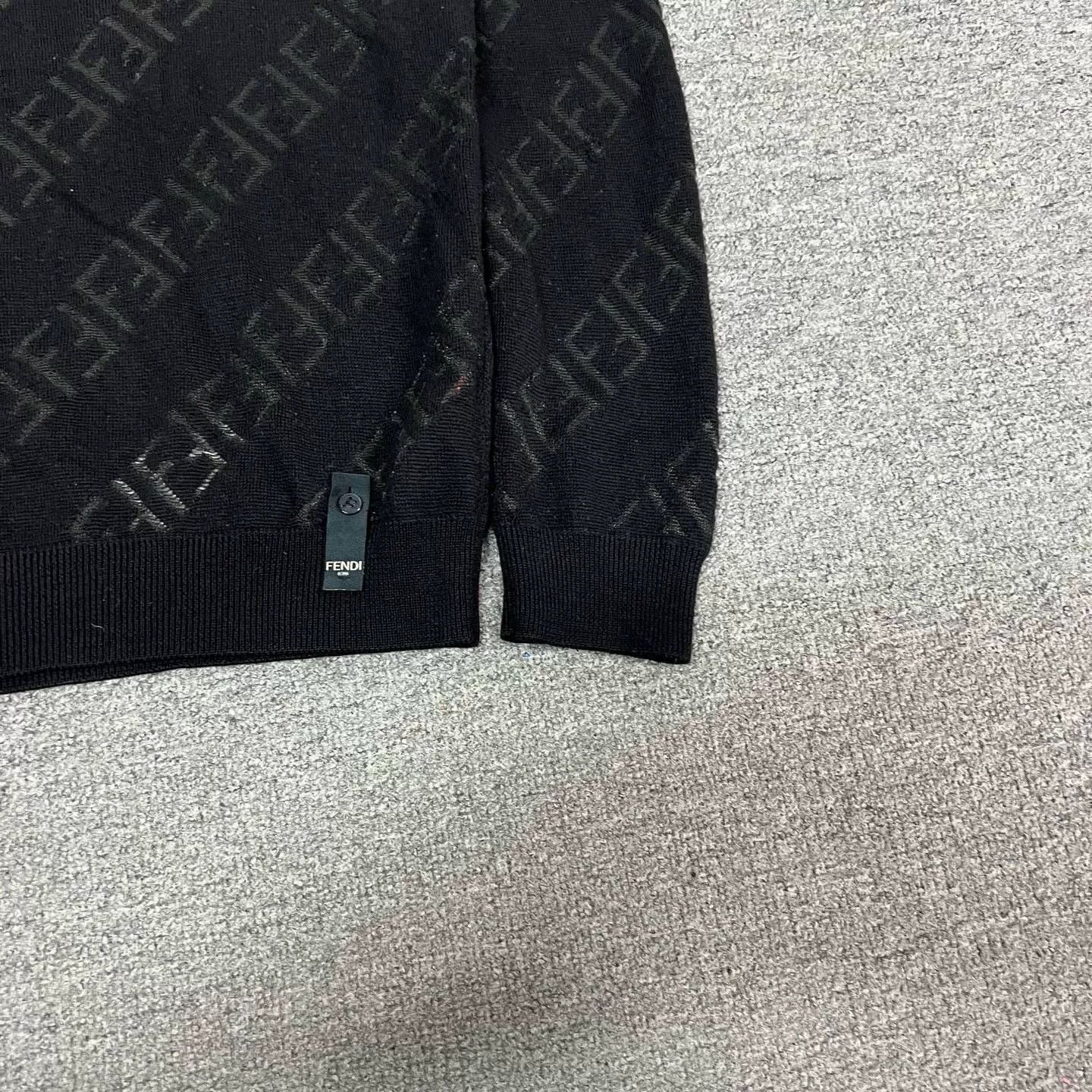 Fendi Fendi Double F Black Monogram Wool Sweater Size US M / EU 48-50 / 2 - 3 Thumbnail