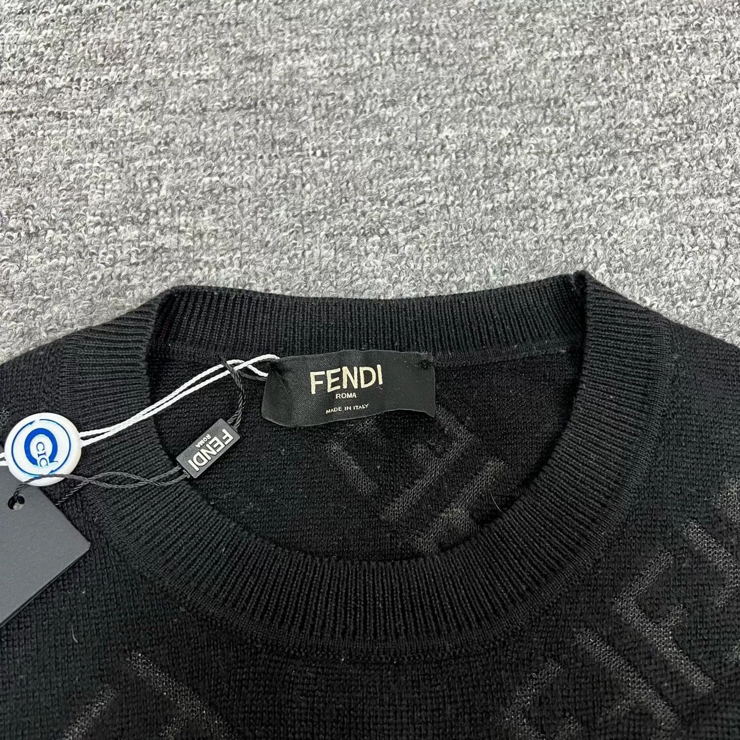 Fendi Fendi Double F Black Monogram Wool Sweater Size US M / EU 48-50 / 2 - 5 Thumbnail