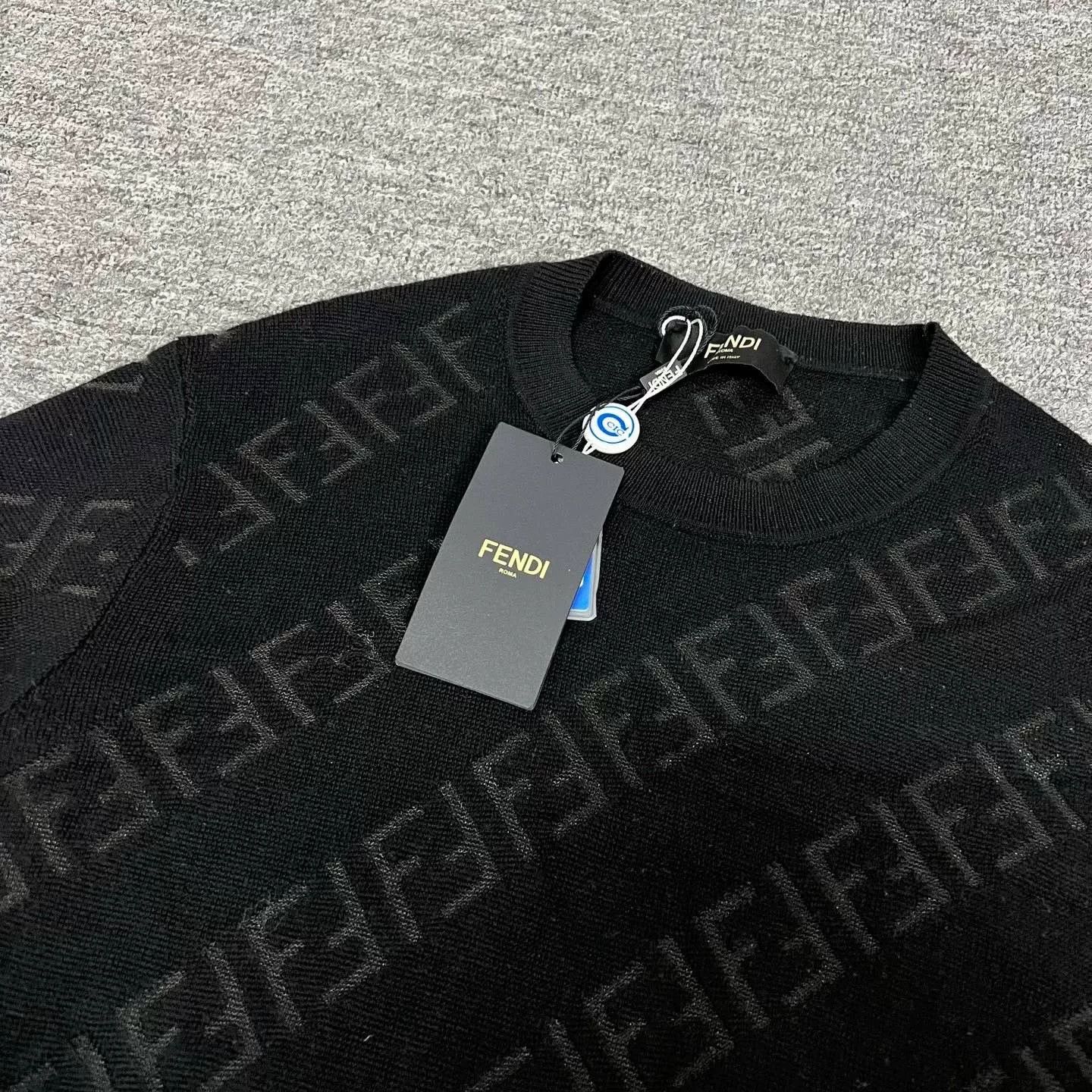 Fendi Fendi Double F Black Monogram Wool Sweater Size US M / EU 48-50 / 2 - 6 Thumbnail