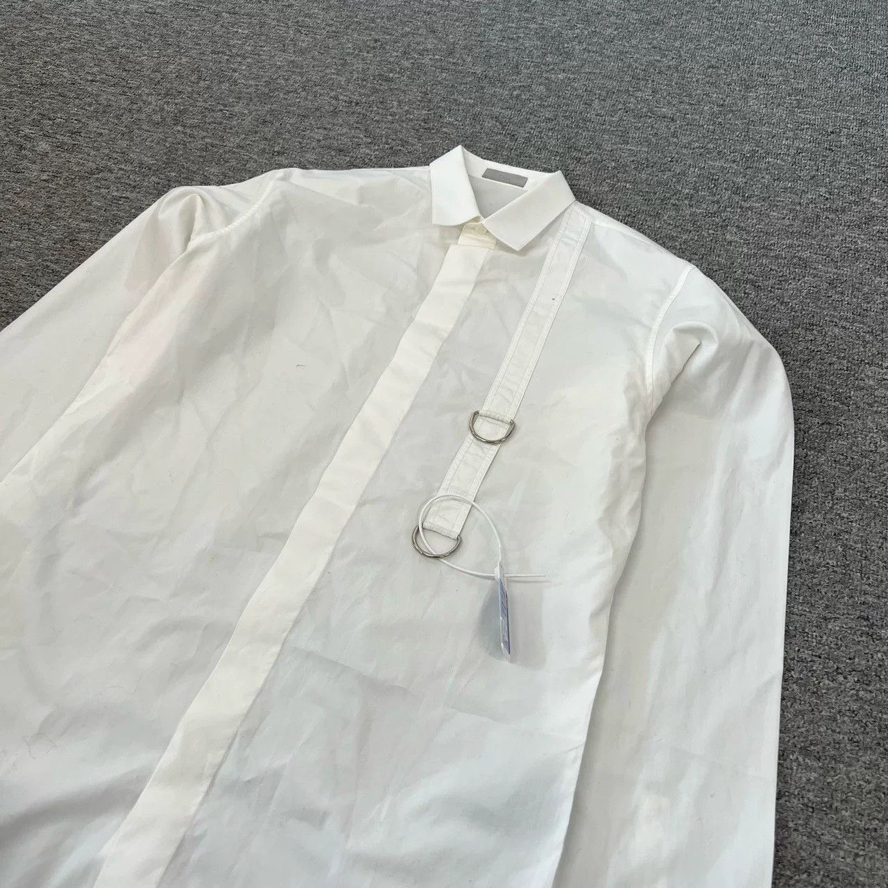 Dior Dior Homme White Shirt with Metal D Ring Size US XXS / EU 40 - 3 Thumbnail