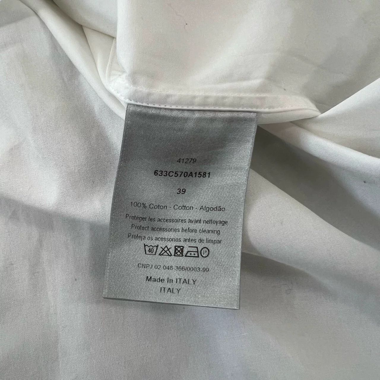 Dior Dior Homme White Shirt with Metal D Ring Size US XXS / EU 40 - 6 Thumbnail