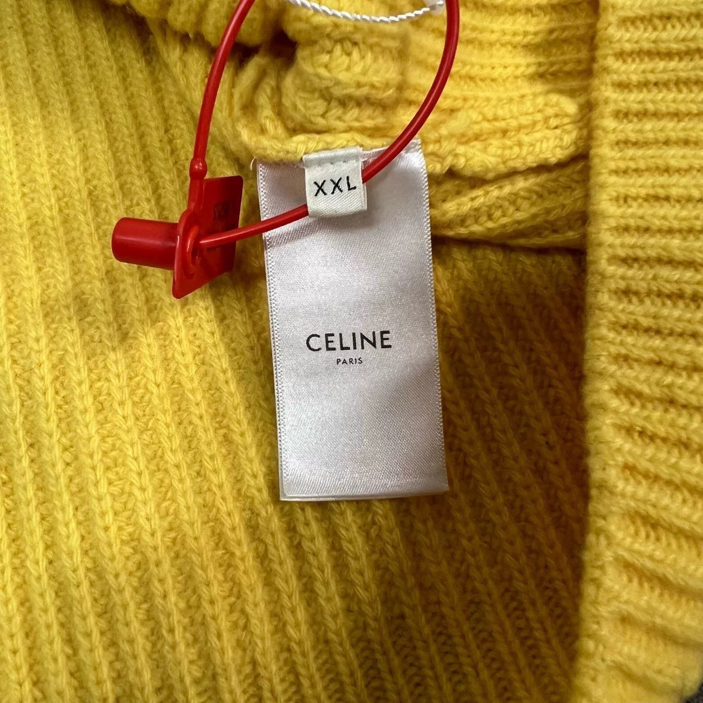 Celine Celine Logo Yellow Hooded Knit Size XXL / US 16-18 / IT 52-54 - 5 Thumbnail