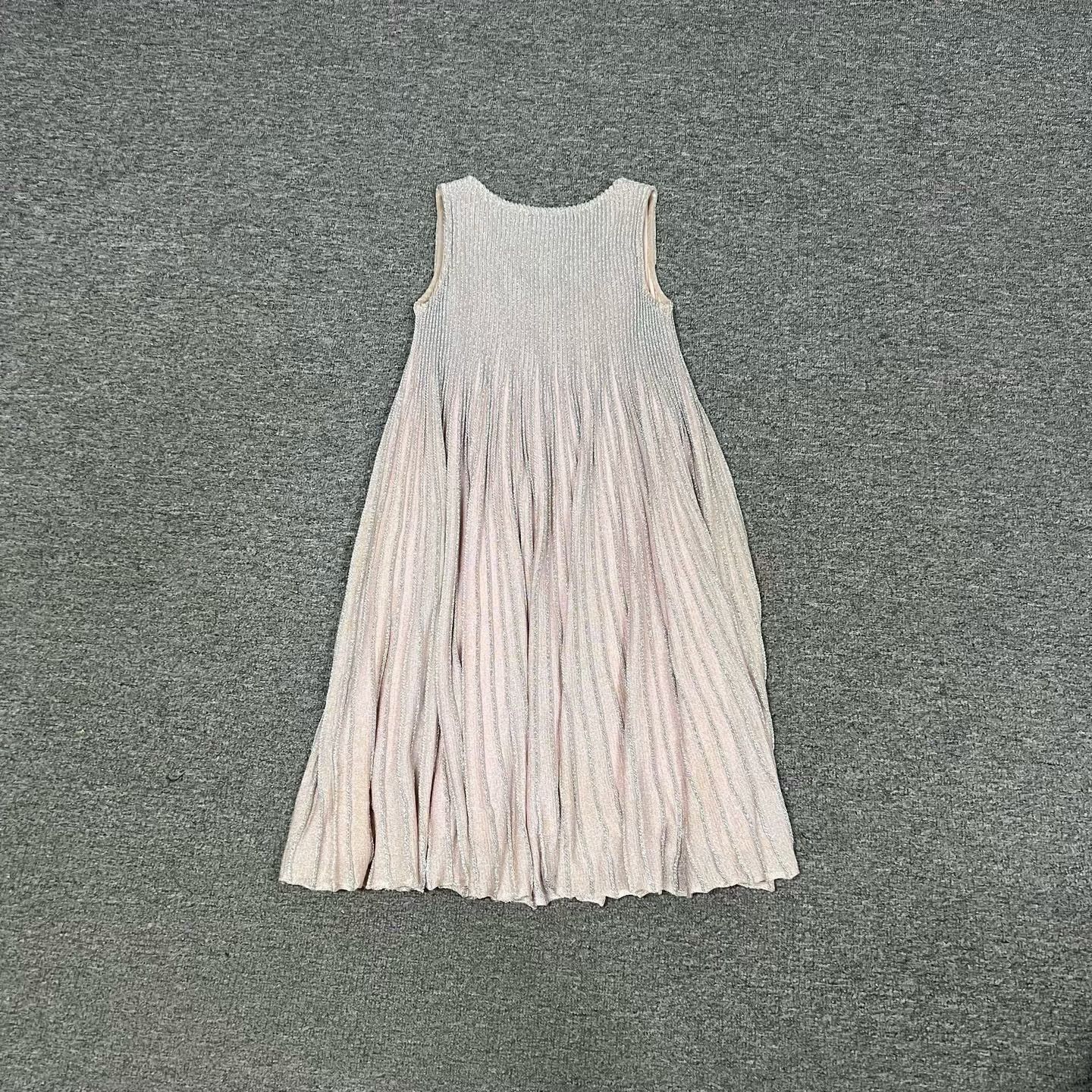 Dior Dior Pink Silver Thread Sleeveless Dress Size XXS / US 00 / IT 34 - 2 Thumbnail