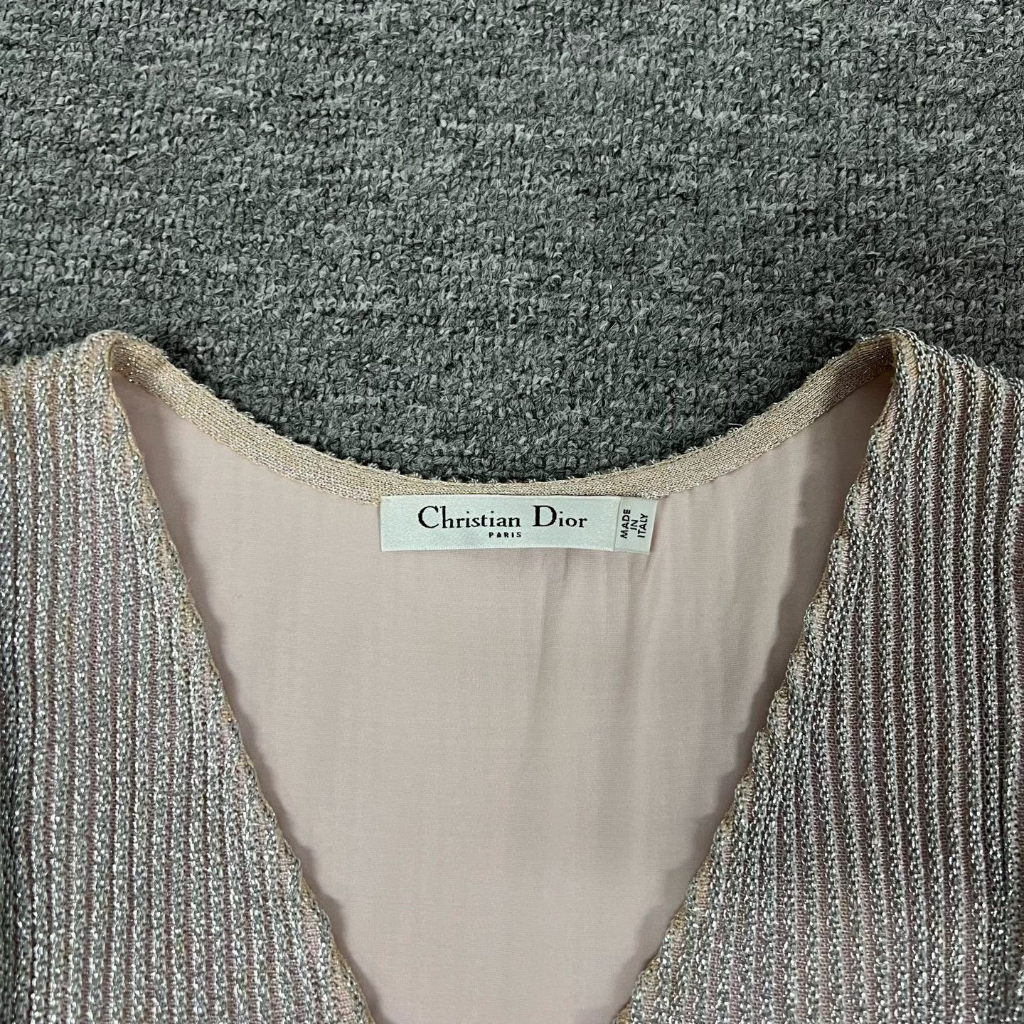 Dior Dior Pink Silver Thread Sleeveless Dress Size XXS / US 00 / IT 34 - 4 Thumbnail