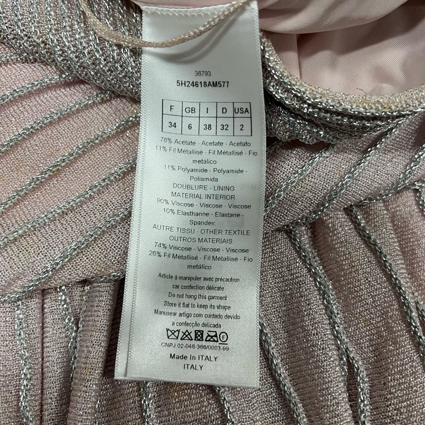 Dior Dior Pink Silver Thread Sleeveless Dress Size XXS / US 00 / IT 34 - 5 Thumbnail