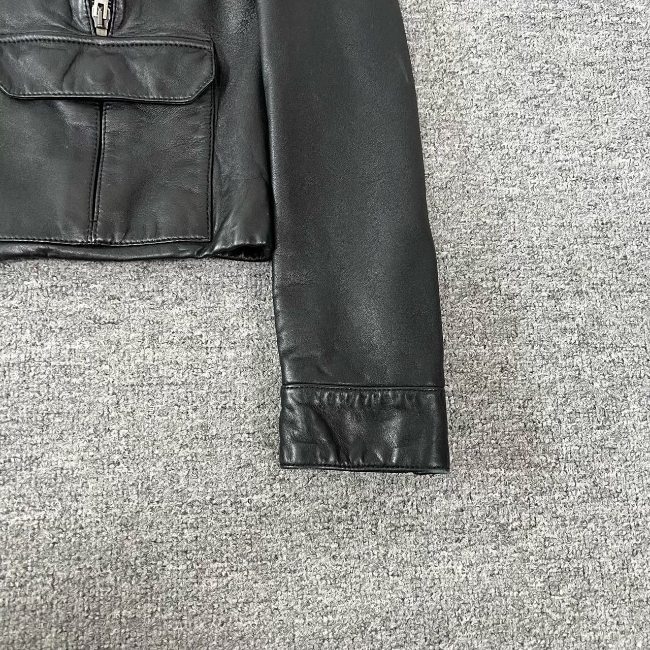 Saint Laurent Paris Saint Laurent Women's Short Moto Leather Jacket Size S / US 4 / IT 40 - 3 Thumbnail