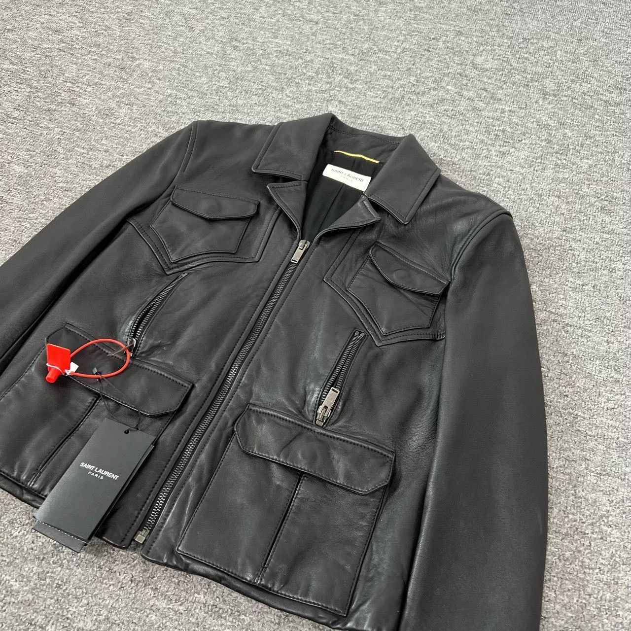 Saint Laurent Paris Saint Laurent Women's Short Moto Leather Jacket Size S / US 4 / IT 40 - 4 Thumbnail
