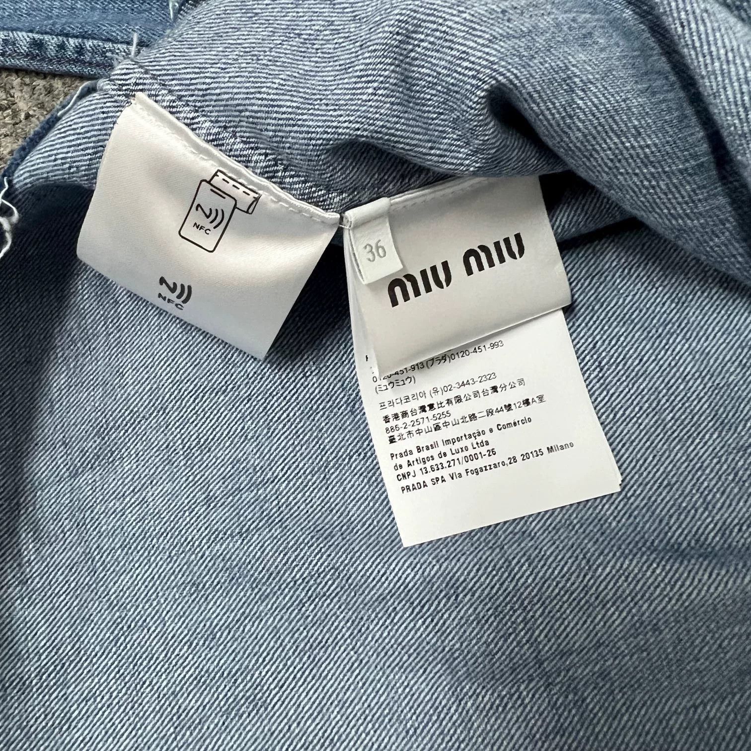 Miu Miu Miu Miu 25 New Chest Logo Cropped Denim Jacket Size XS / US 0-2 / IT 36-38 - 6 Thumbnail