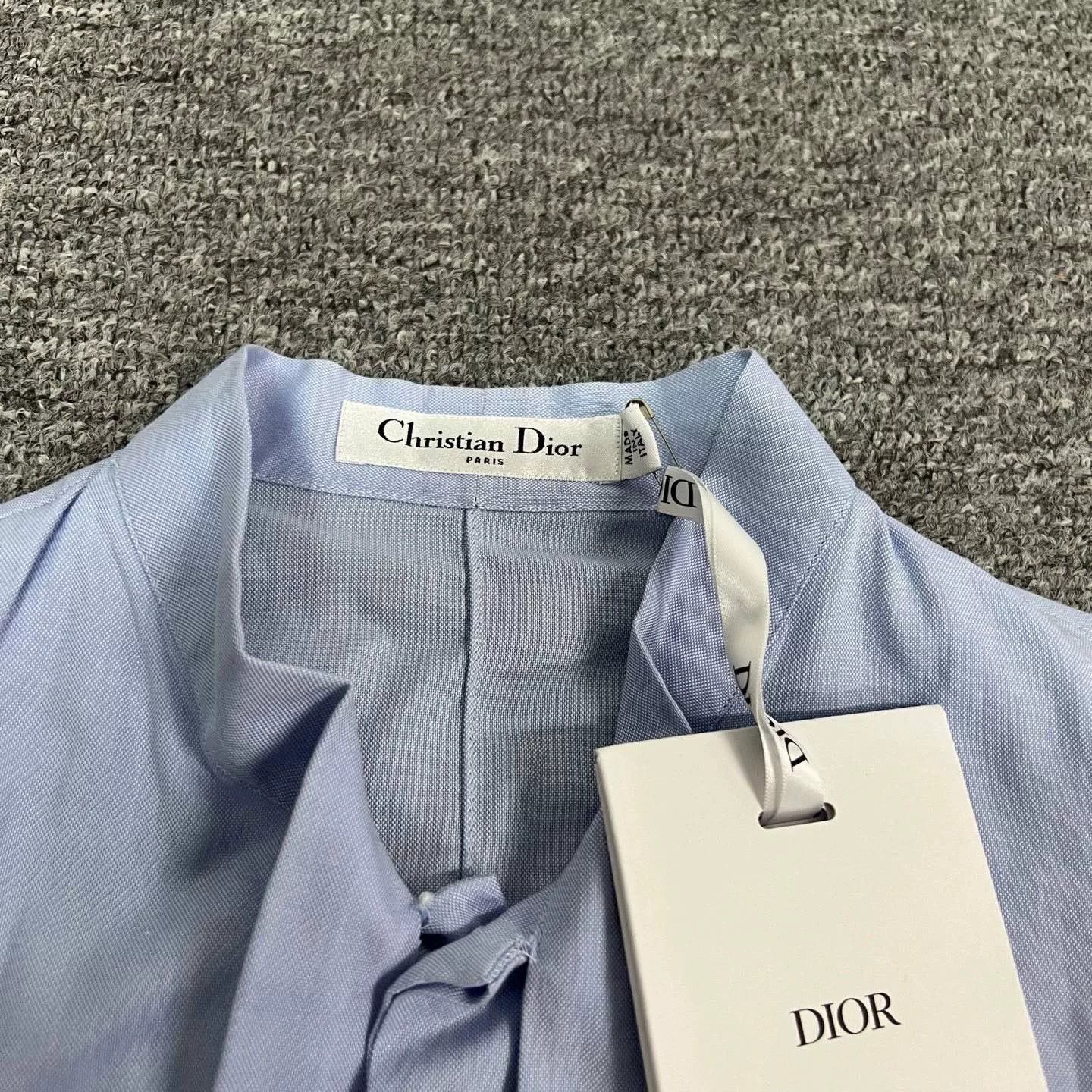 Dior Dior New Embroidered Bee Logo Blue Ribbon Shirt Size XS / US 0-2 / IT 36-38 - 7 Thumbnail