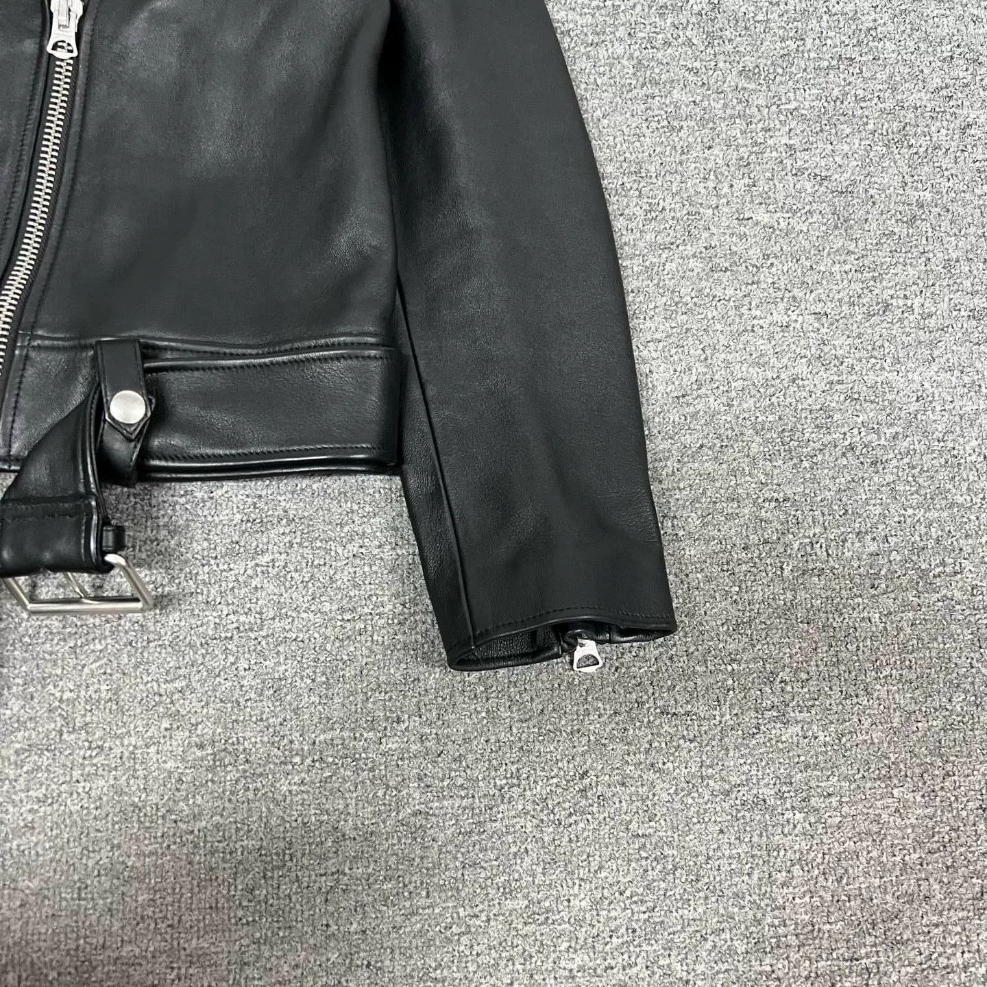 Acne Studios Acne Black Leather Jacket w/ Detachable Fur Collar Size XXS / US 00 / IT 34 - 5 Thumbnail