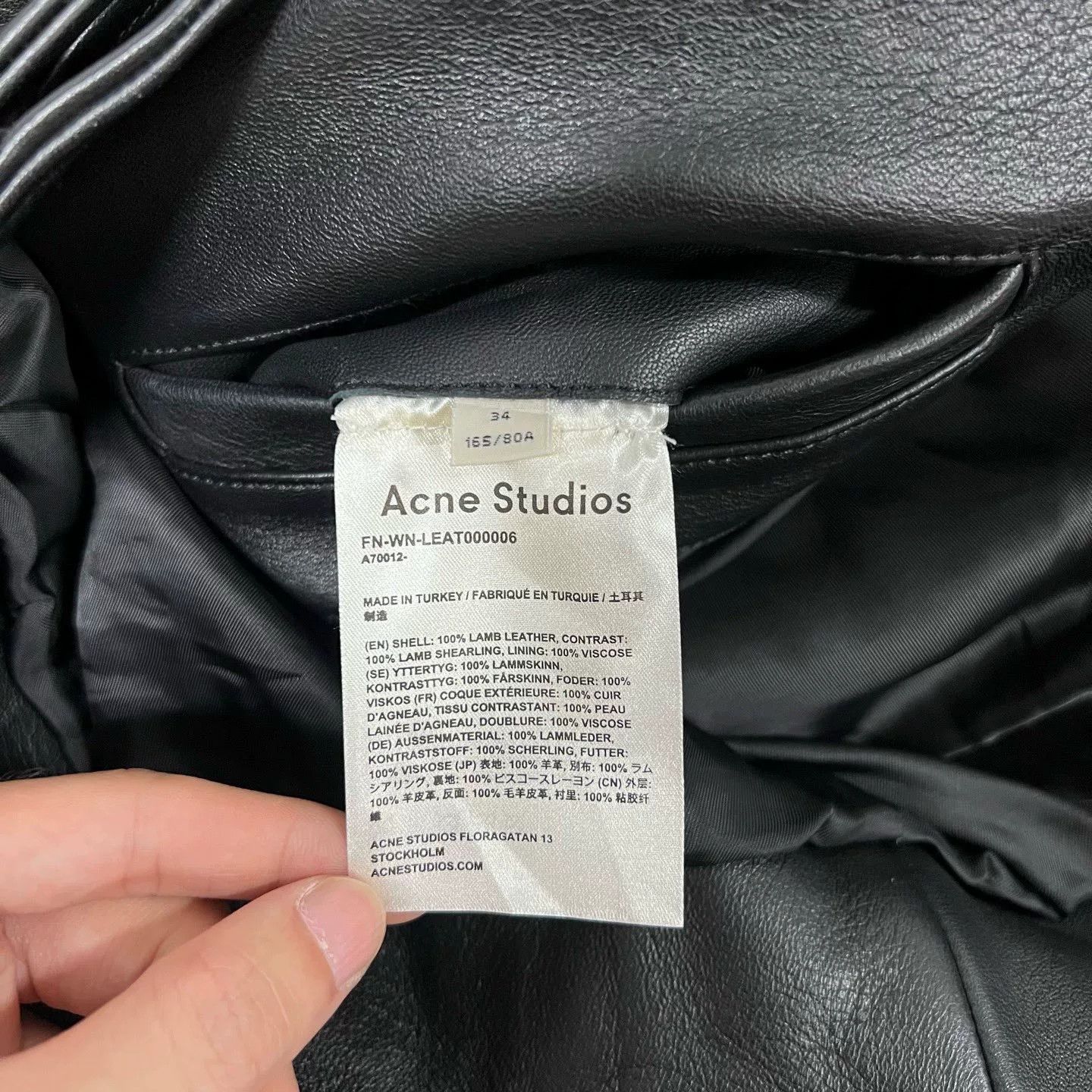 Acne Studios Acne Black Leather Jacket w/ Detachable Fur Collar Size XXS / US 00 / IT 34 - 7 Thumbnail