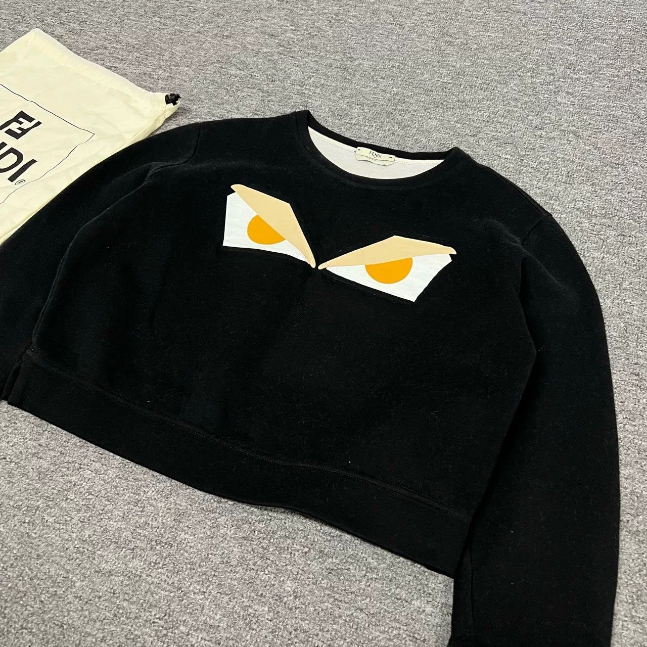 Fendi Fendi Black Devil Cropped Sweatshirt 38 Size S / US 4 / IT 40 - 3 Thumbnail
