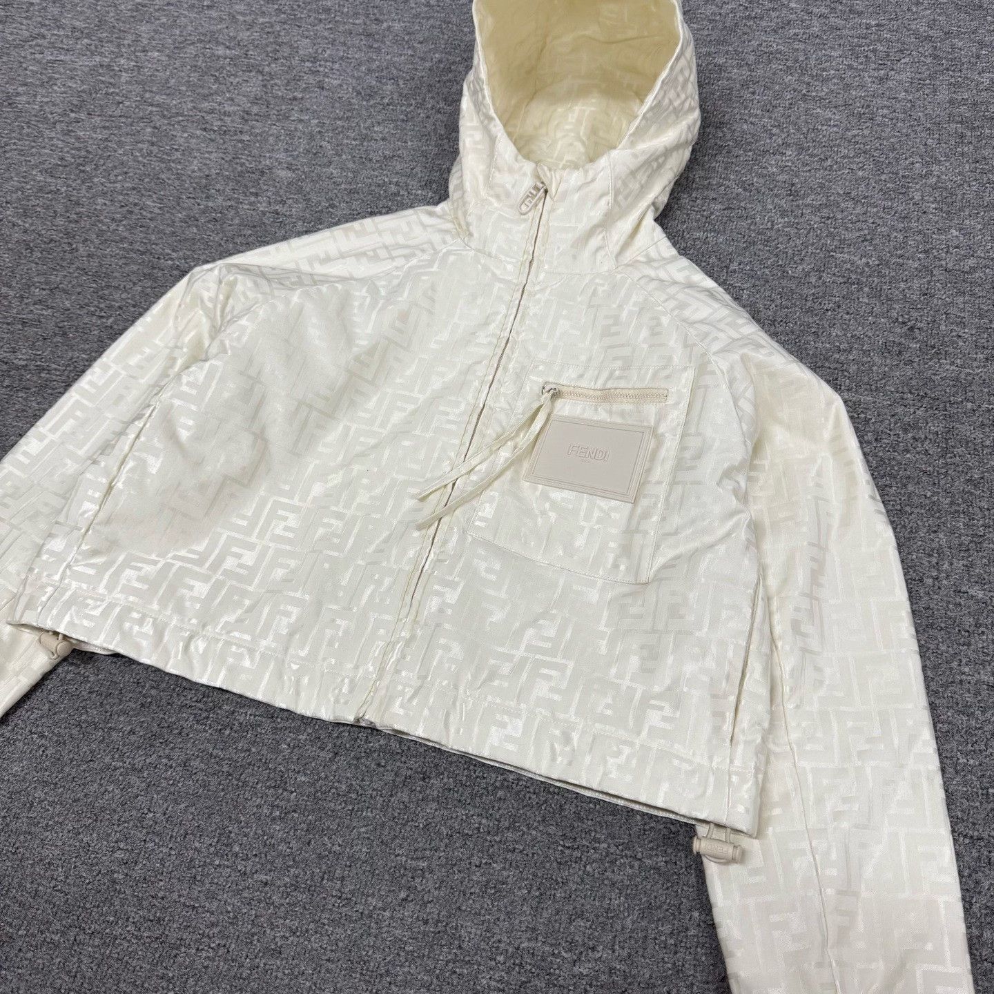 Fendi Fendi Monogram Beige Short Hooded Jacket Size XS / US 0-2 / IT 36-38 - 3 Thumbnail