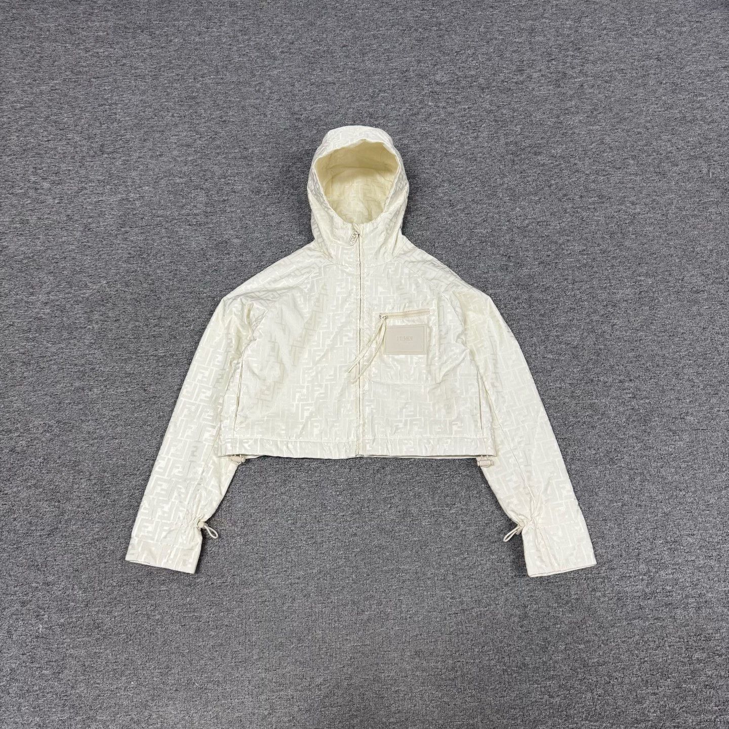 Fendi Fendi Monogram Beige Short Hooded Jacket Size XS / US 0-2 / IT 36-38 - 2 Thumbnail