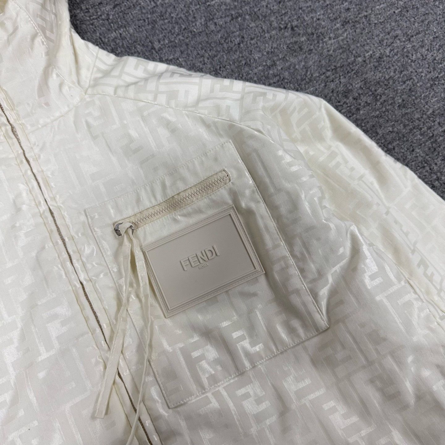 Fendi Fendi Monogram Beige Short Hooded Jacket Size XS / US 0-2 / IT 36-38 - 6 Thumbnail