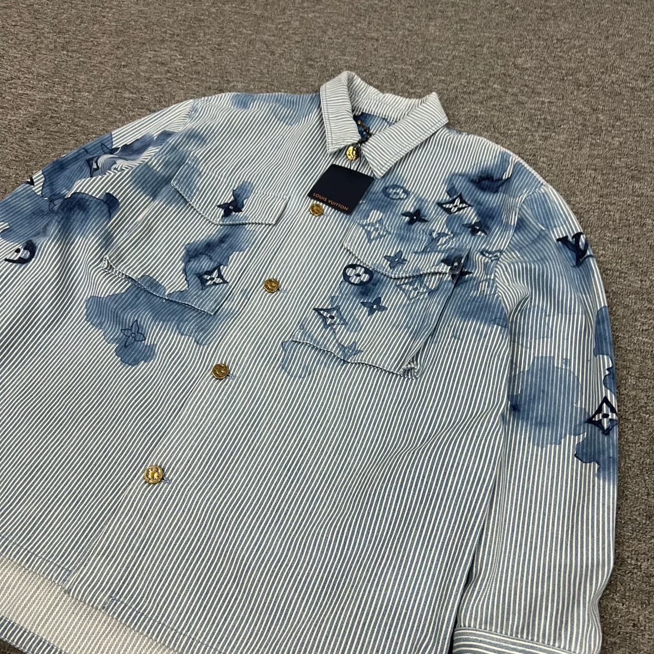 Louis Vuitton Louis Vuitton Ink Stripe Denim Shirt Jacket Size US XXL / EU 58 / 5 - 5 Thumbnail