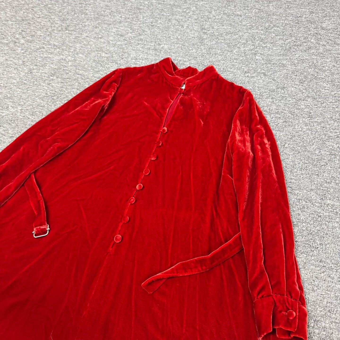 Dior Dior Red Velvet Long-Sleeve Dress Size XS / US 0-2 / IT 36-38 - 5 Thumbnail