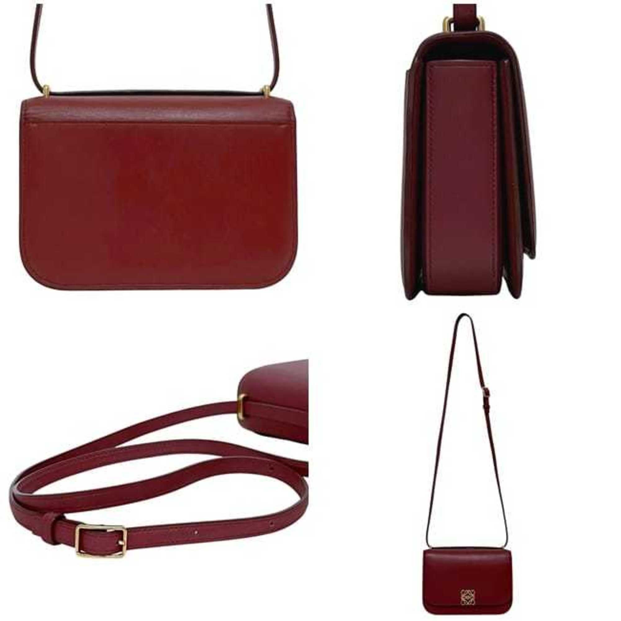 Loewe Loewe Goya Small Shoulder Bag, f-25194, Red, Anagram, A896N09X01, Leather, 262120, LOEWE, Flap, Crossbody, Women's Size ONE SIZE - 3 Thumbnail