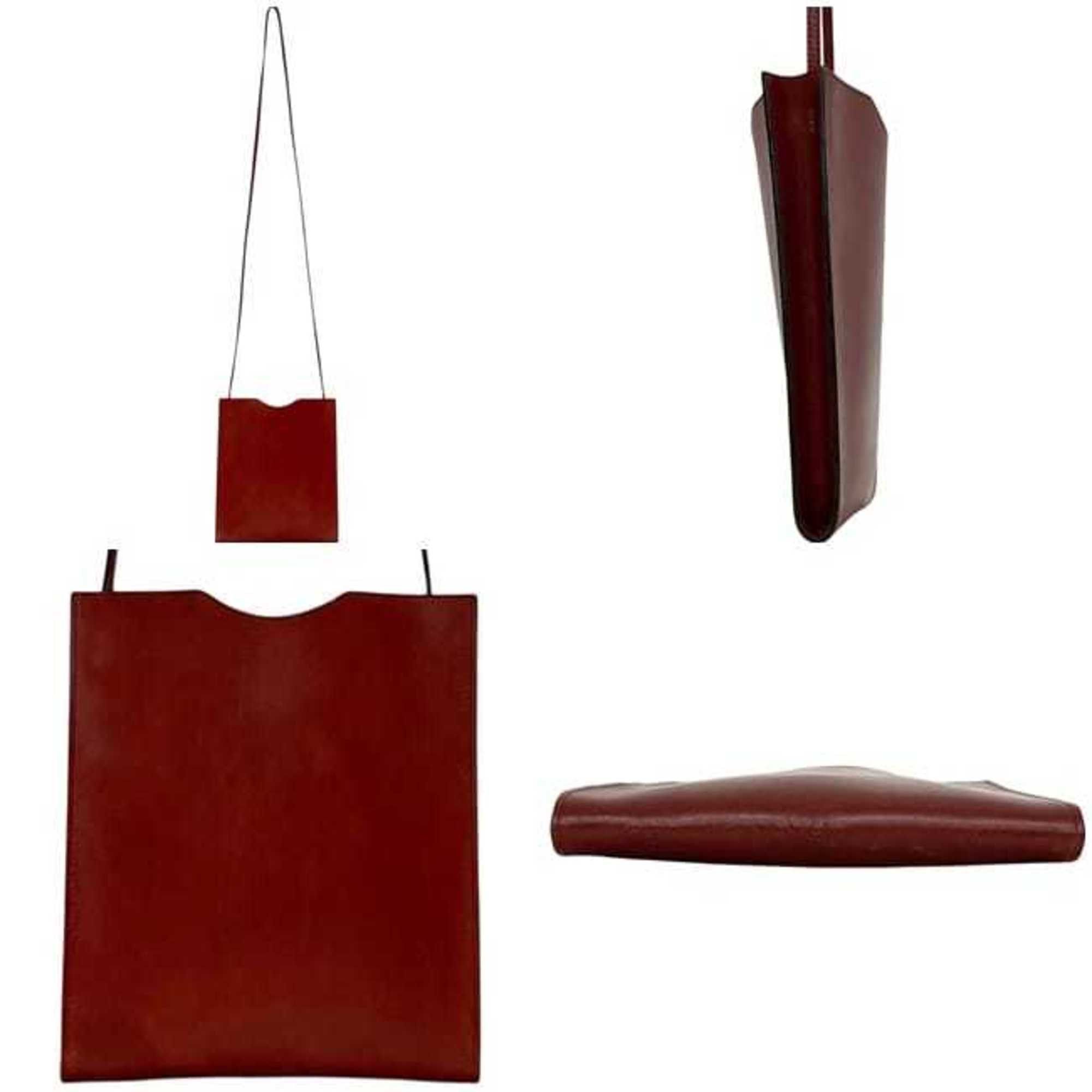 Hermes Hermes Shoulder Bag Onimetou f-25175 Brown Leather HERMES Crossbody Pouch Men's Women's Mini Sacoche Size ONE SIZE - 3 Thumbnail