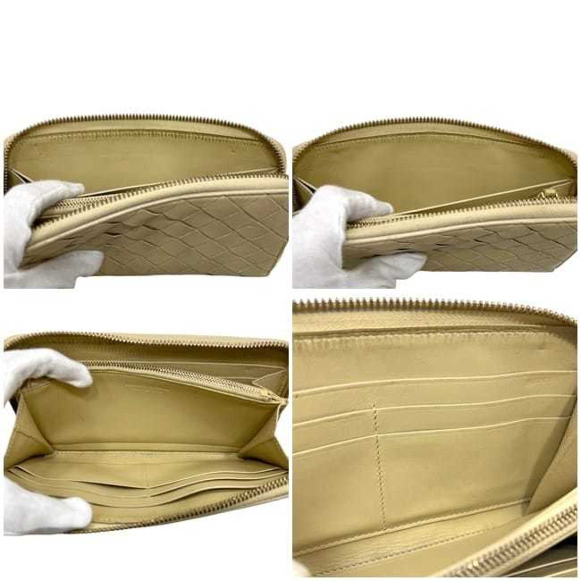 Bottega Veneta Bottega Veneta Round Long Wallet ec-25205 Beige Intrecciato Leather A00162436V BOTTEGA VENETA Women's Men's Size ONE SIZE - 4 Thumbnail