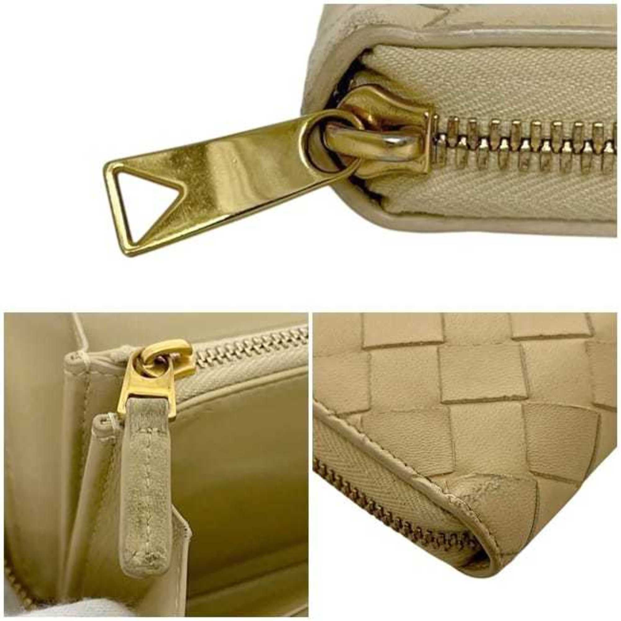 Bottega Veneta Bottega Veneta Round Long Wallet ec-25205 Beige Intrecciato Leather A00162436V BOTTEGA VENETA Women's Men's Size ONE SIZE - 7 Thumbnail