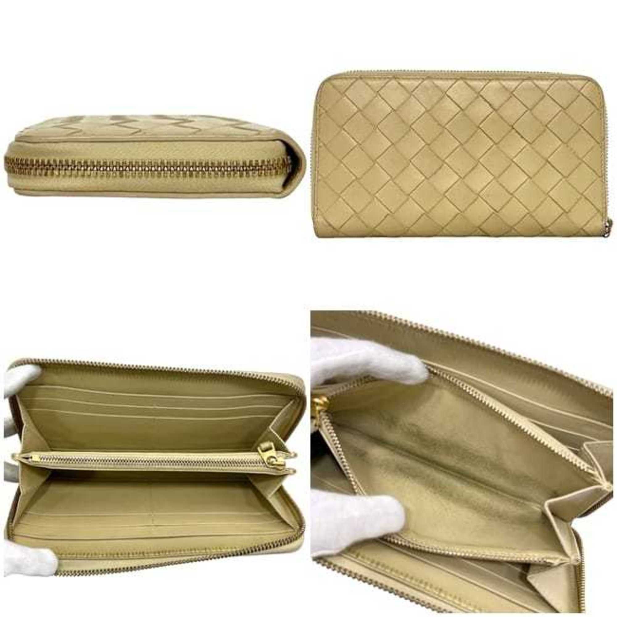 Bottega Veneta Bottega Veneta Round Long Wallet ec-25205 Beige Intrecciato Leather A00162436V BOTTEGA VENETA Women's Men's Size ONE SIZE - 2 Thumbnail