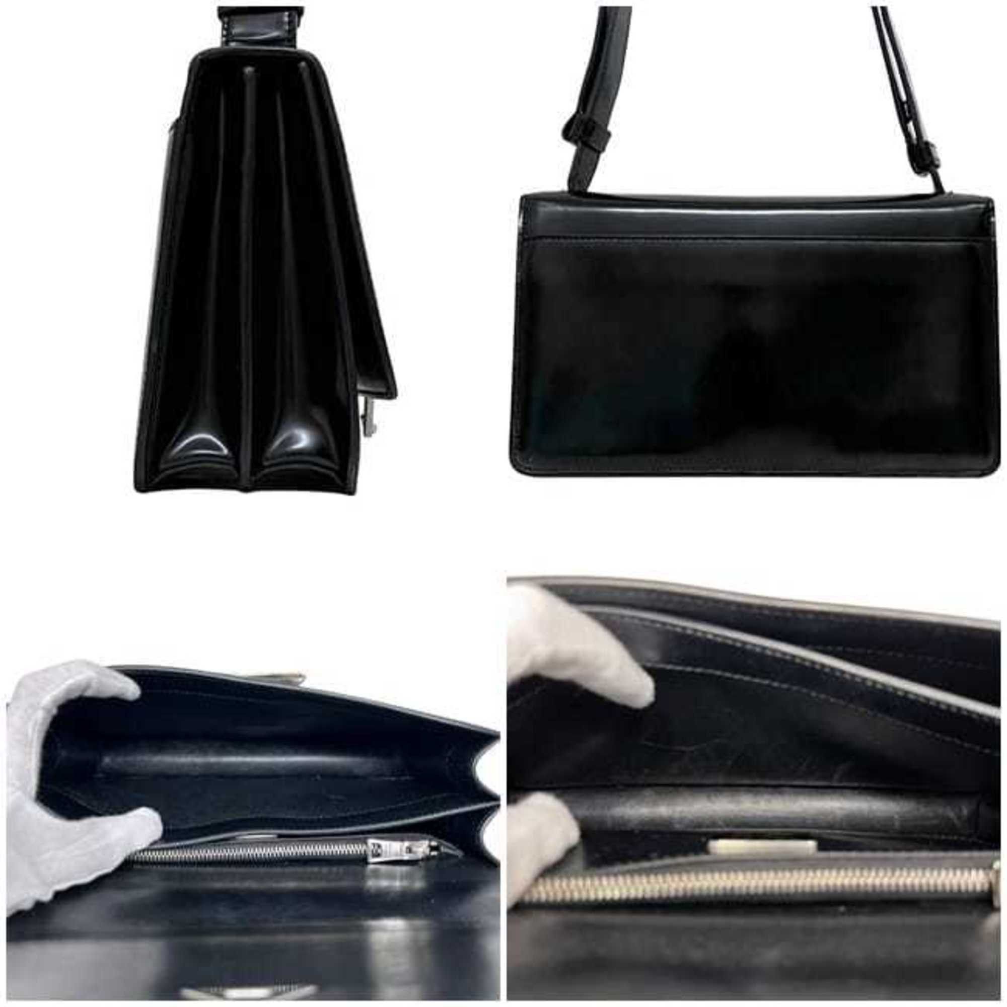 Prada Prada 2-way bag f-25188 Black NERO SPAZZOLATO 1BD321 Leather 25 H PRADA Shoulder Crossbody Flap Triangle Women's Size ONE SIZE - 4 Thumbnail
