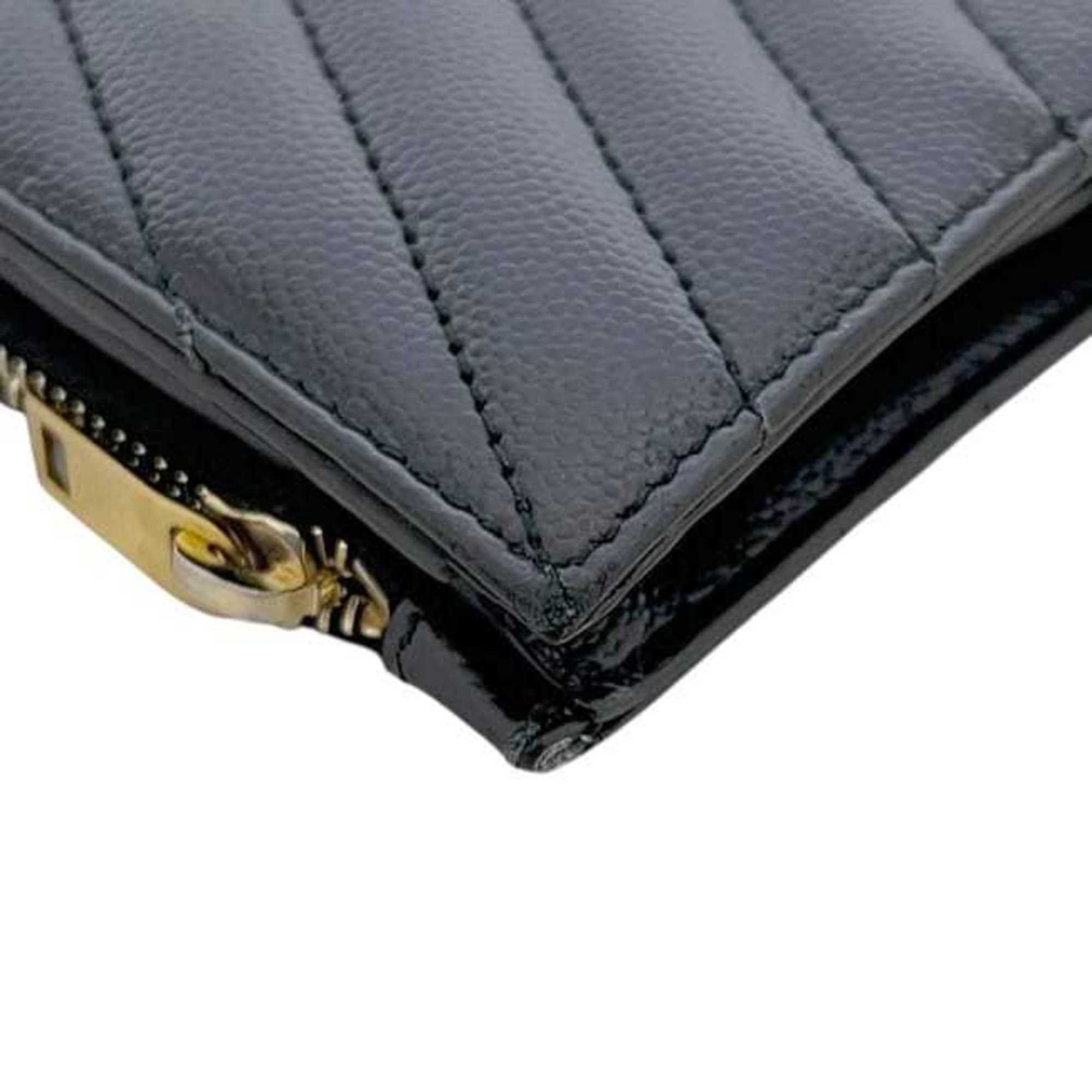 Saint Laurent Paris Saint Laurent Bi-fold Wallet f-25184 Black 575974 Leather 0121 SAINT LAURENT PARIS YSL Mini Compact V-stitch Quilted Men's Women's Size ONE SIZE - 9 Thumbnail