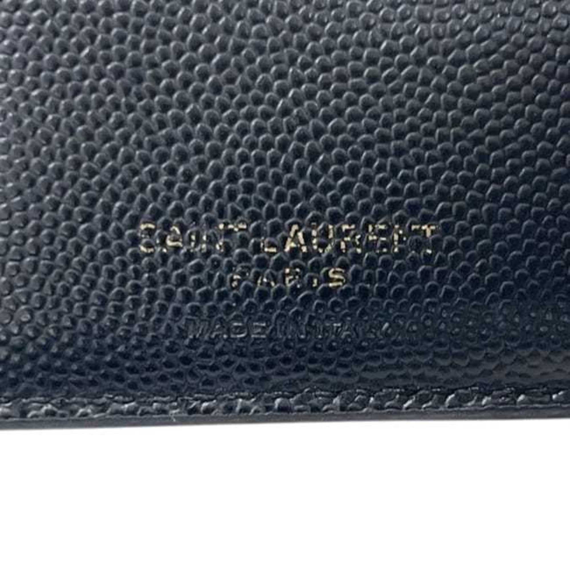 Saint Laurent Paris Saint Laurent Bi-fold Wallet f-25184 Black 575974 Leather 0121 SAINT LAURENT PARIS YSL Mini Compact V-stitch Quilted Men's Women's Size ONE SIZE - 6 Thumbnail
