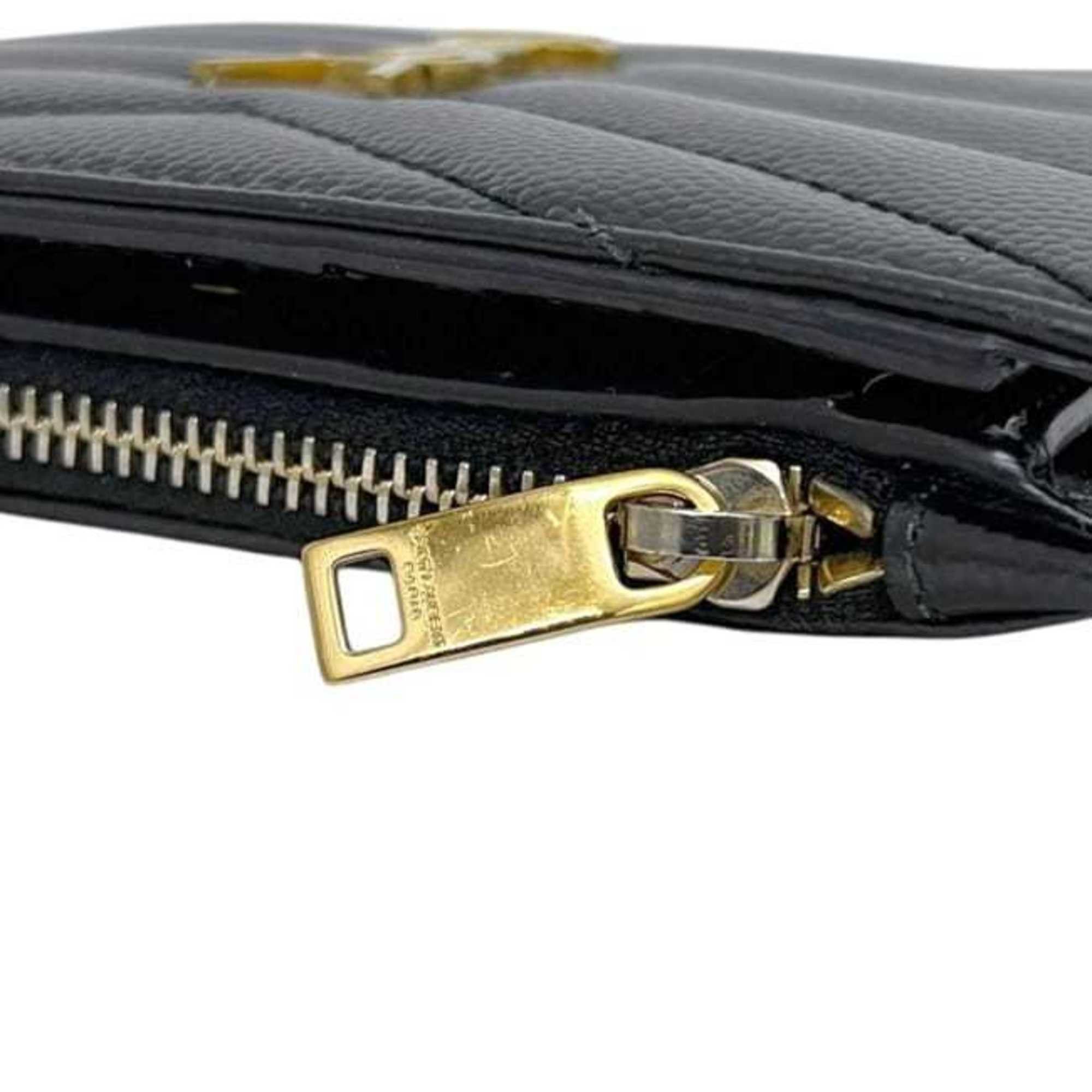 Saint Laurent Paris Saint Laurent Bi-fold Wallet f-25184 Black 575974 Leather 0121 SAINT LAURENT PARIS YSL Mini Compact V-stitch Quilted Men's Women's Size ONE SIZE - 8 Thumbnail