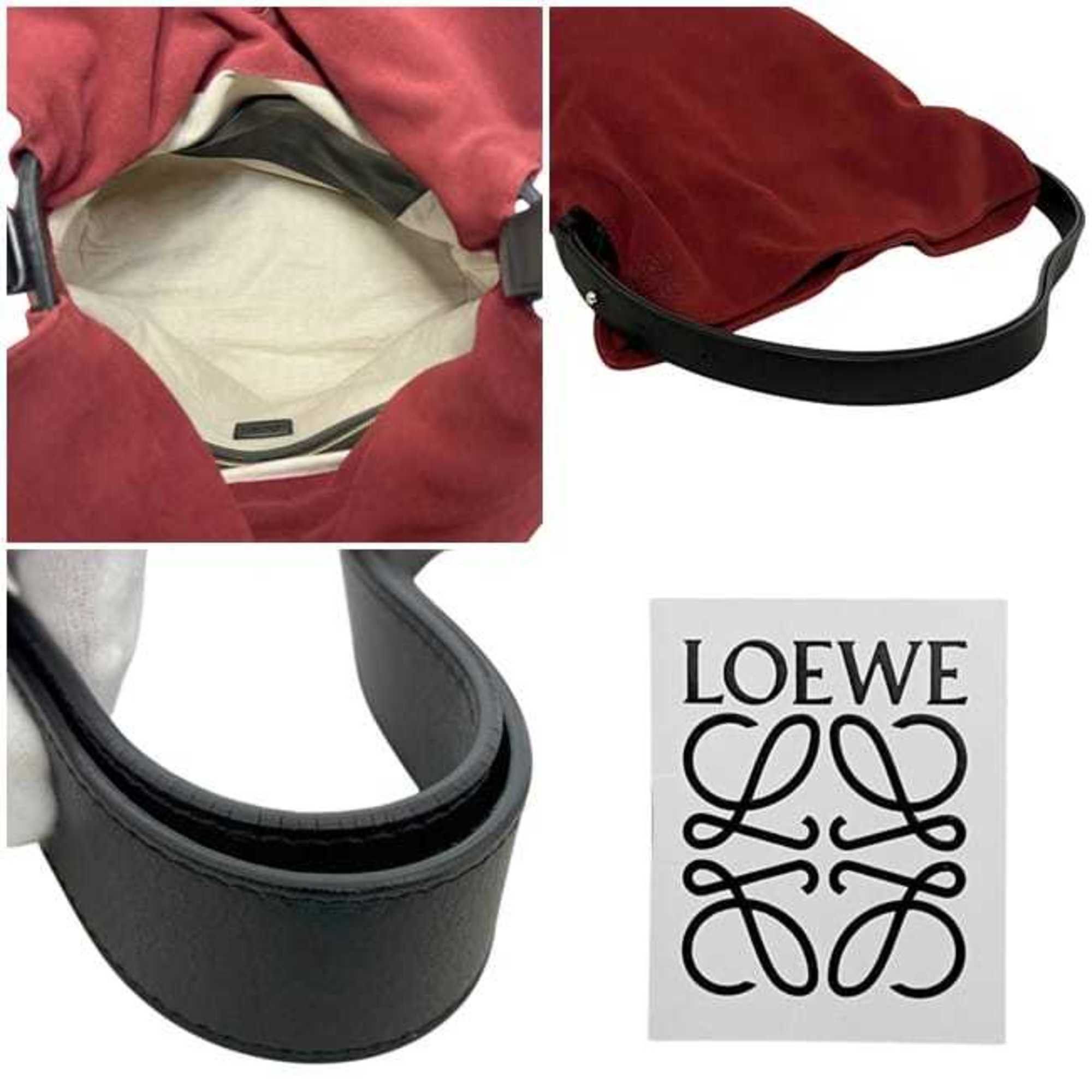 Loewe Loewe Flamenco Knot Tote Bag F-25195 Red Anagram - Suede Leather 061507 LOEWE Black Crossbody Shoulder Women's Men's Size ONE SIZE - 3 Thumbnail