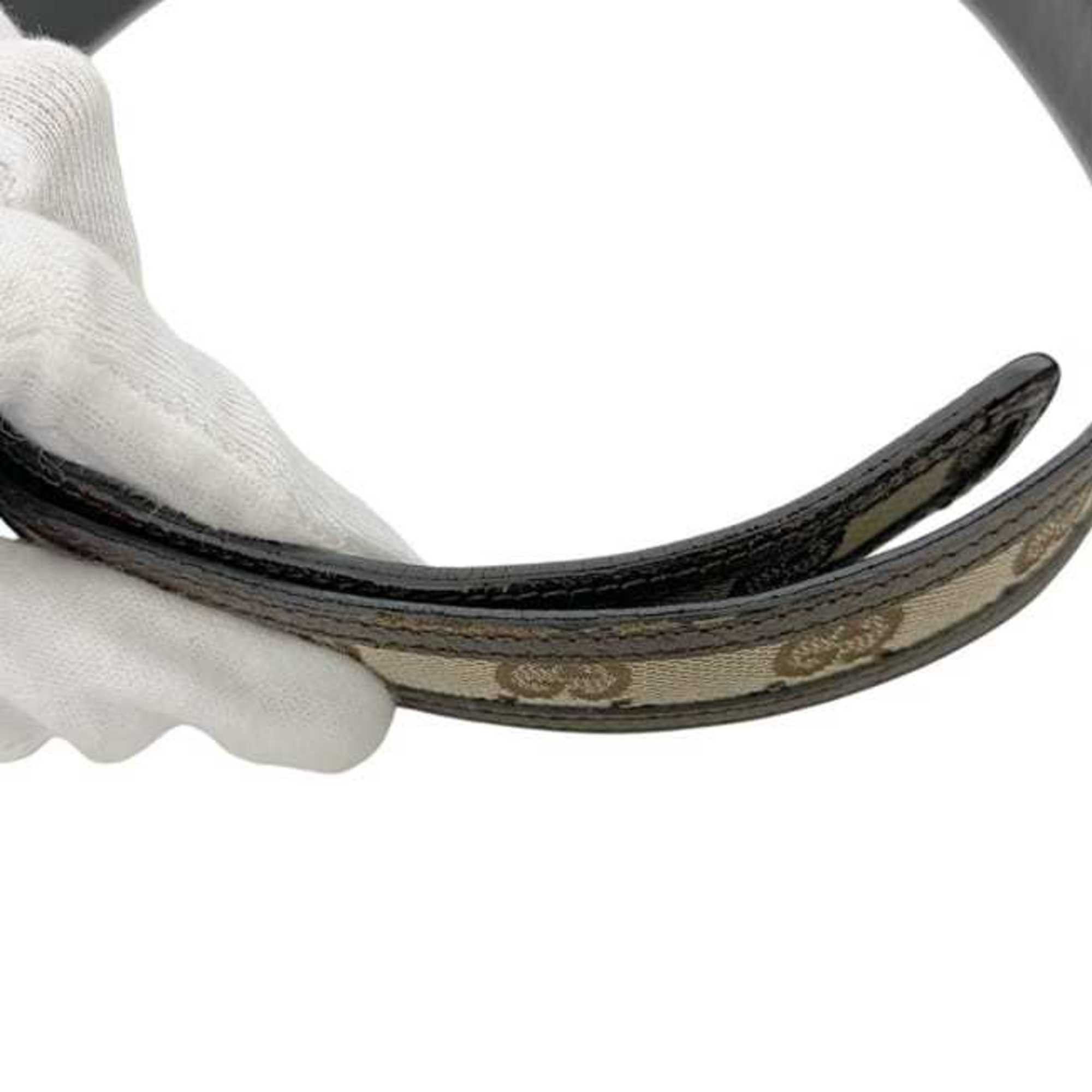 Gucci Gucci belt ec-25246 beige brown interlocking 114874 480199 80 82 waist 82cm canvas leather GUCCI 30mm GG Supreme men's women's Size ONE SIZE - 9 Thumbnail