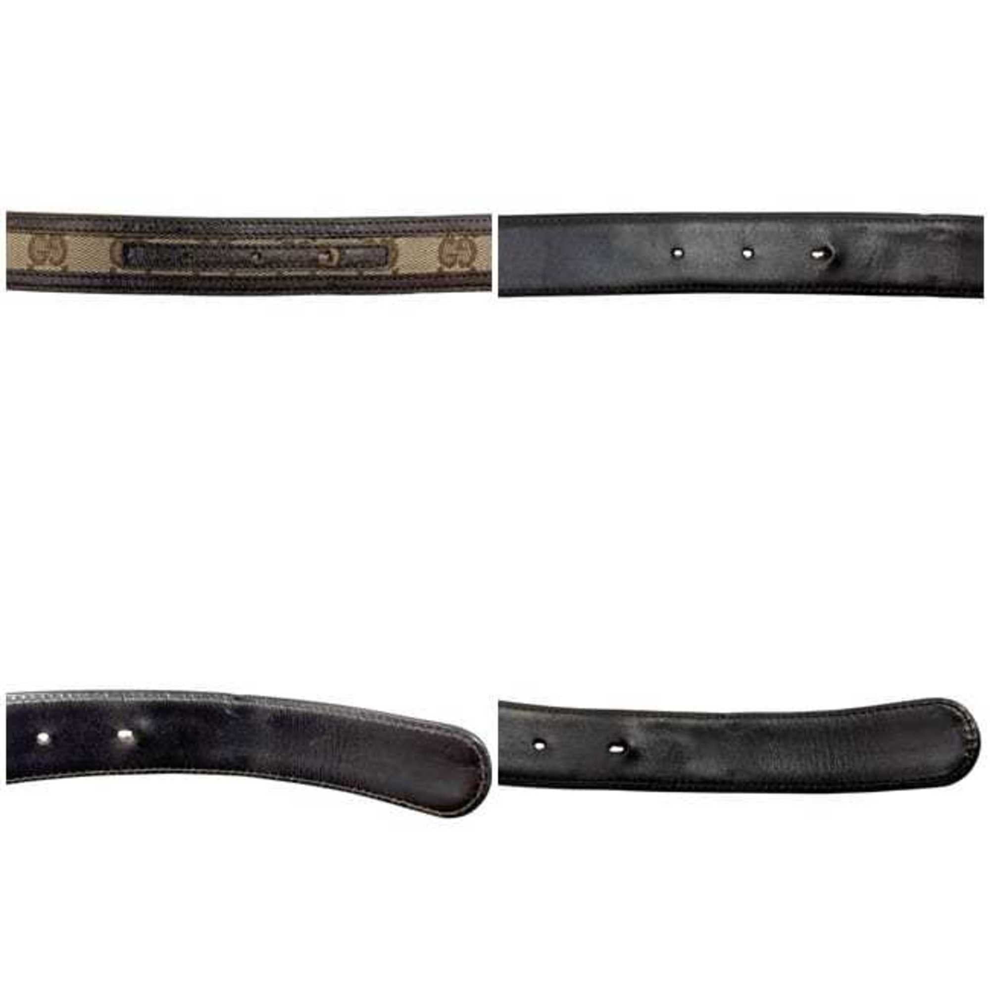 Gucci Gucci belt ec-25246 beige brown interlocking 114874 480199 80 82 waist 82cm canvas leather GUCCI 30mm GG Supreme men's women's Size ONE SIZE - 7 Thumbnail