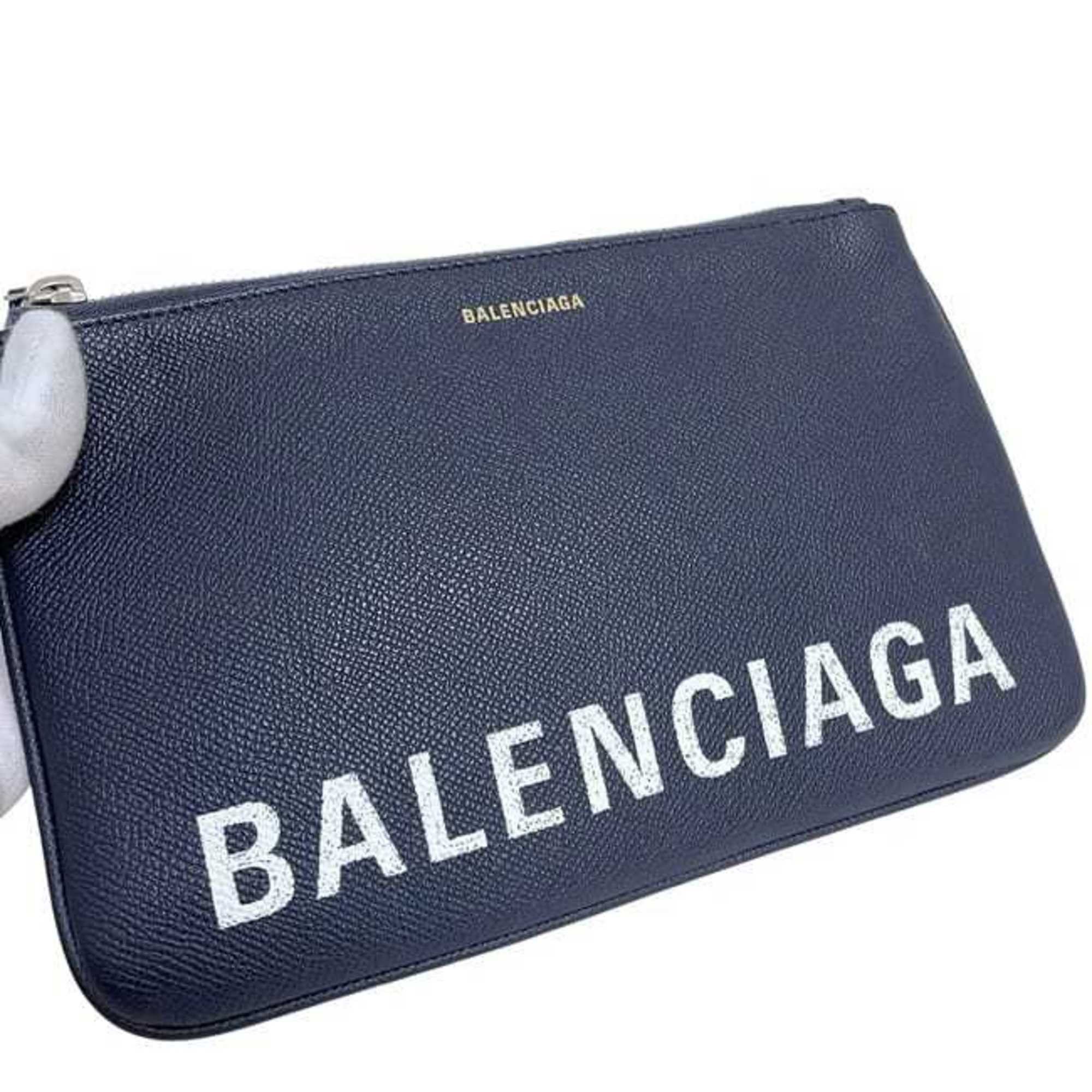 Balenciaga Balenciaga pouch ec-25169 navy 545773 leather 4323 X 535269 BALENCIAGA clutch bag mini grain men's women's Size ONE SIZE - 6 Thumbnail