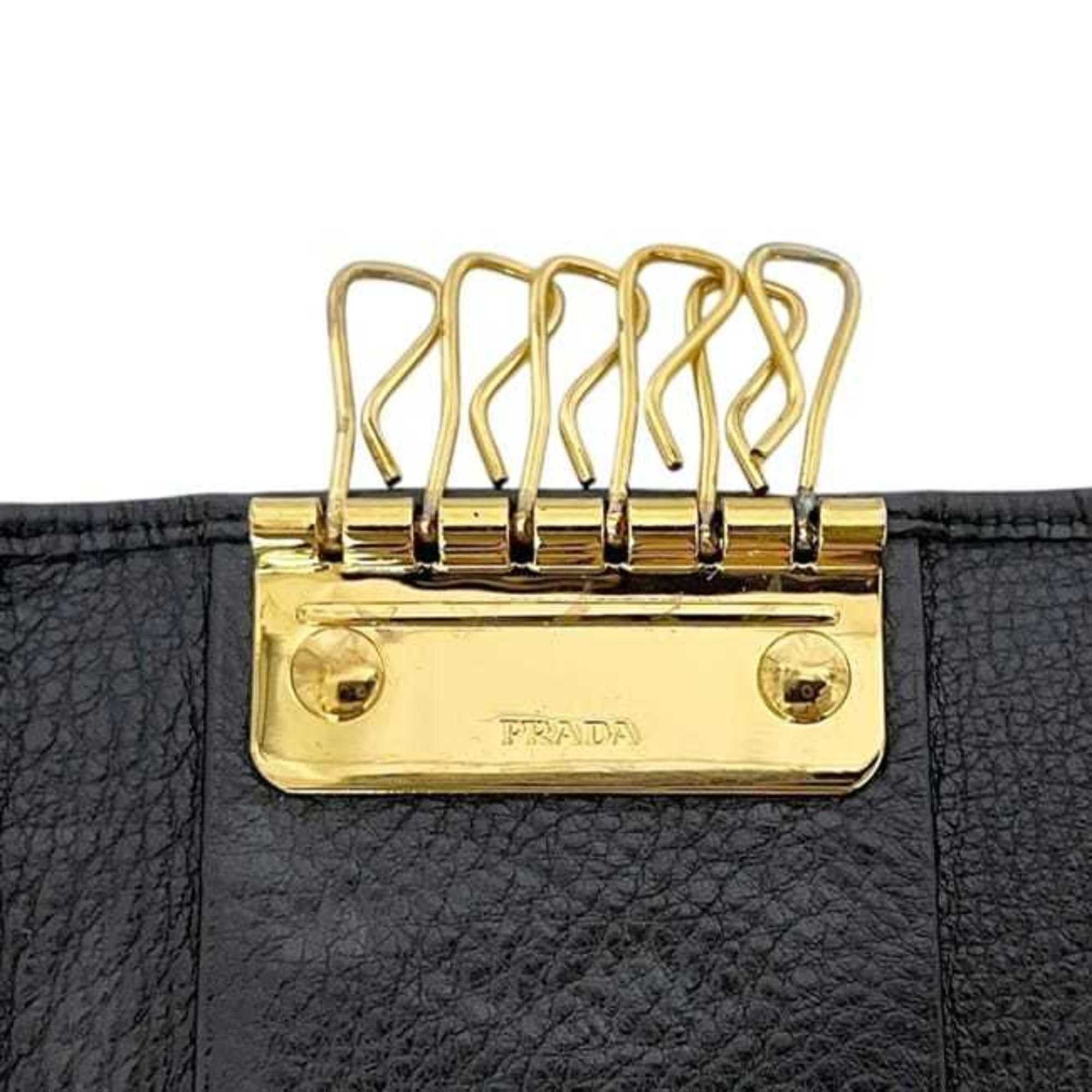 Prada Prada 6-Key Case ec-25203 Black NERO 1PG222 Leather 62 E PRADA Key Holder Men's Women's 6 Size ONE SIZE - 8 Thumbnail