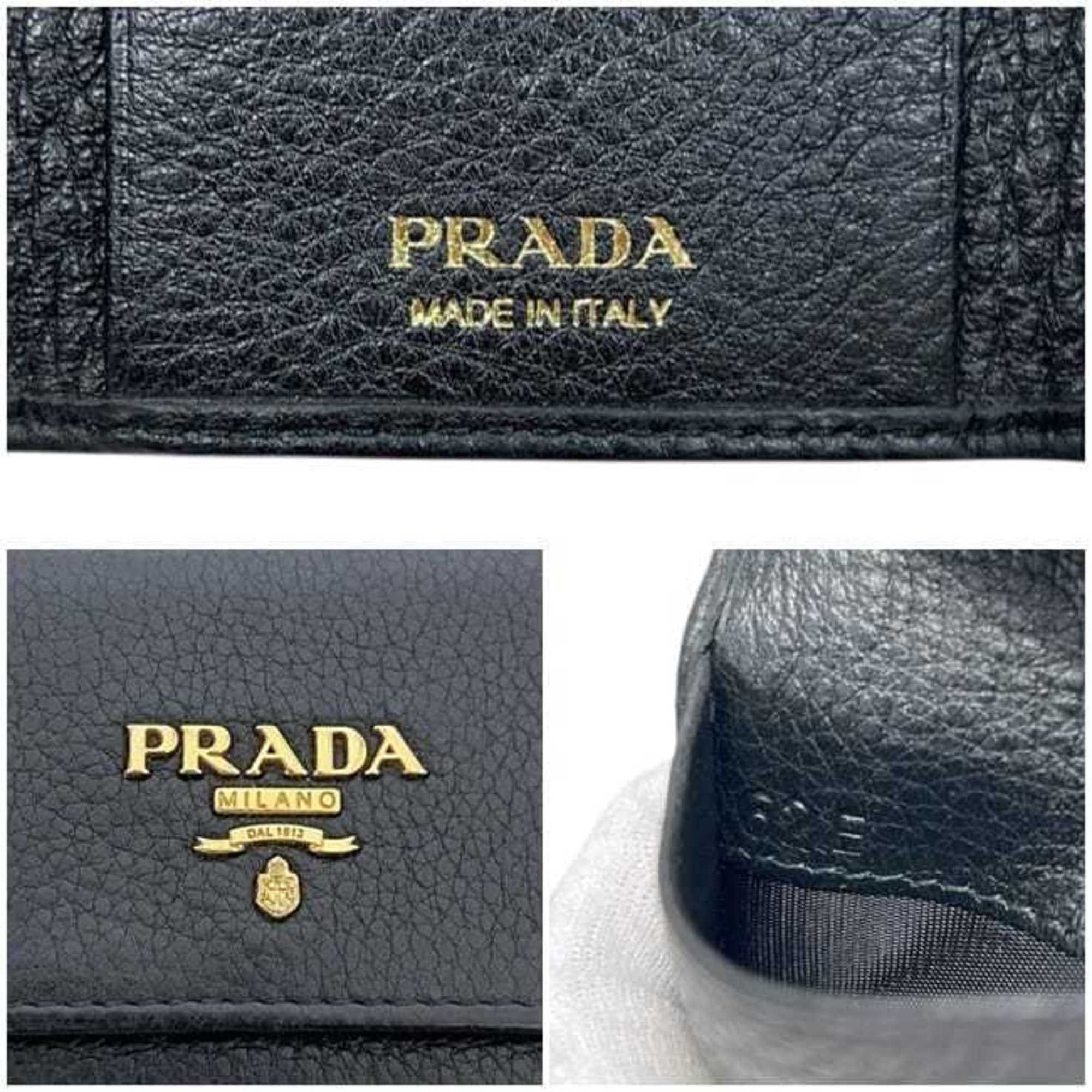 Prada Prada 6-Key Case ec-25203 Black NERO 1PG222 Leather 62 E PRADA Key Holder Men's Women's 6 Size ONE SIZE - 4 Thumbnail