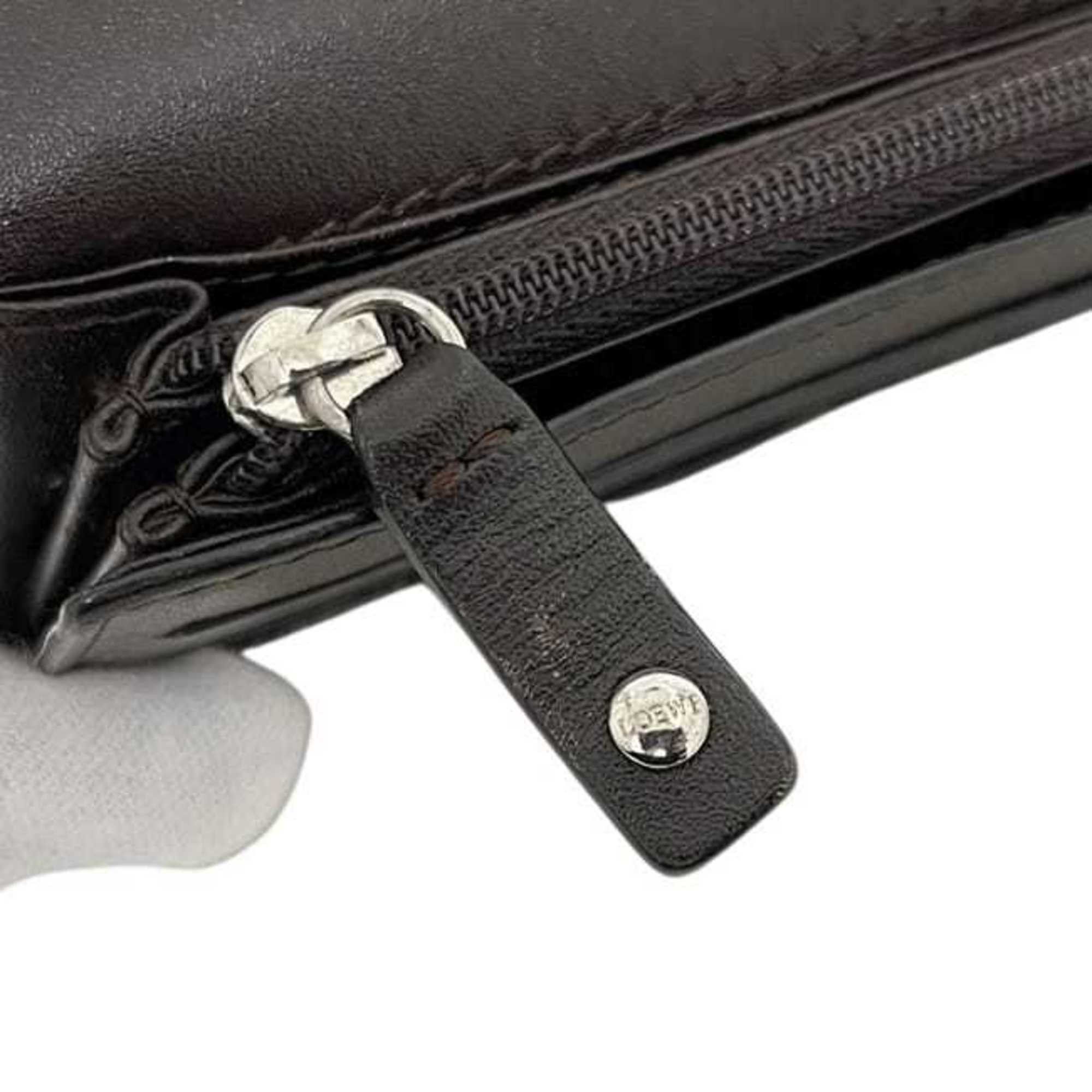 Loewe Loewe bi-fold long wallet ec-25270 dark gray Anagram 168 80 966 PVC leather LOEWE women's men's coated Size ONE SIZE - 9 Thumbnail