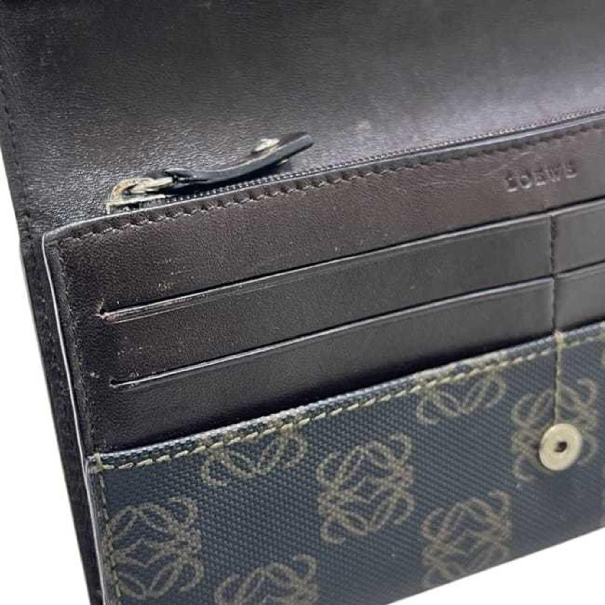 Loewe Loewe bi-fold long wallet ec-25270 dark gray Anagram 168 80 966 PVC leather LOEWE women's men's coated Size ONE SIZE - 7 Thumbnail