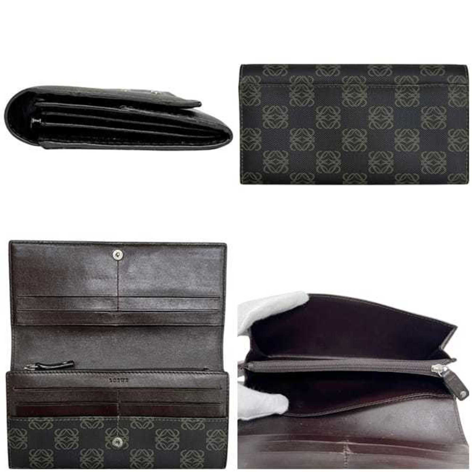 Loewe Loewe bi-fold long wallet ec-25270 dark gray Anagram 168 80 966 PVC leather LOEWE women's men's coated Size ONE SIZE - 3 Thumbnail