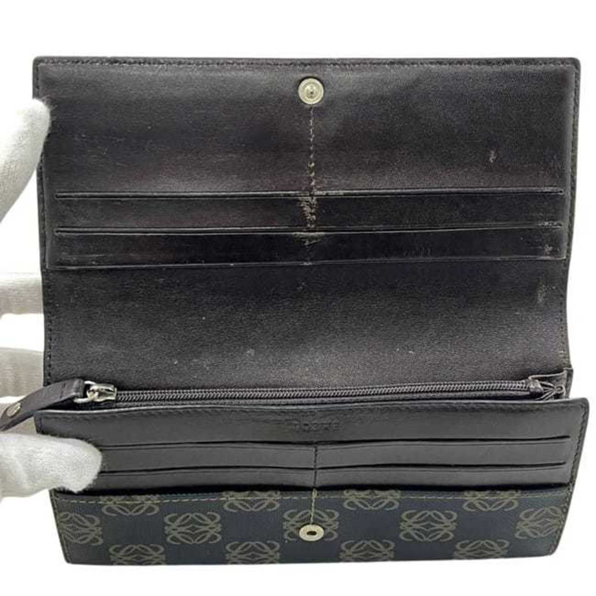 Loewe Loewe bi-fold long wallet ec-25270 dark gray Anagram 168 80 966 PVC leather LOEWE women's men's coated Size ONE SIZE - 6 Thumbnail