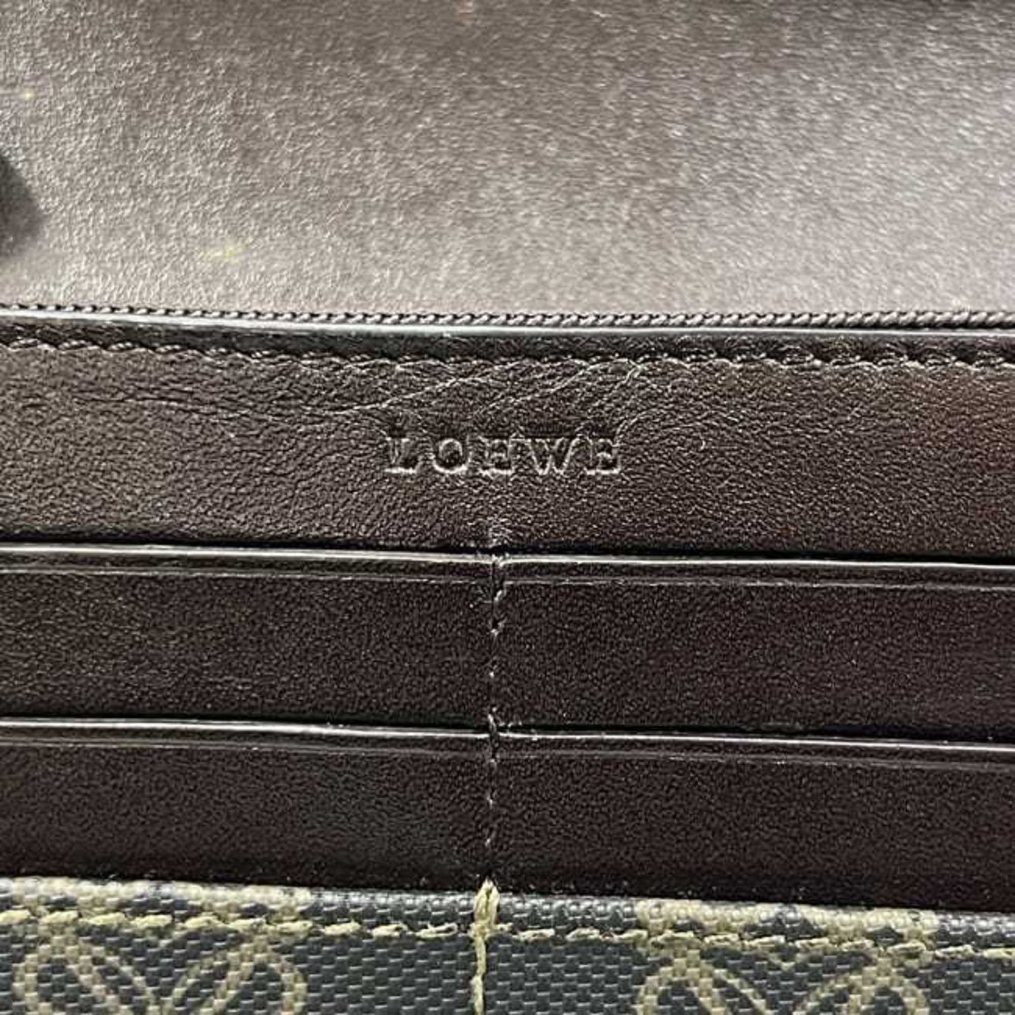 Loewe Loewe bi-fold long wallet ec-25270 dark gray Anagram 168 80 966 PVC leather LOEWE women's men's coated Size ONE SIZE - 8 Thumbnail