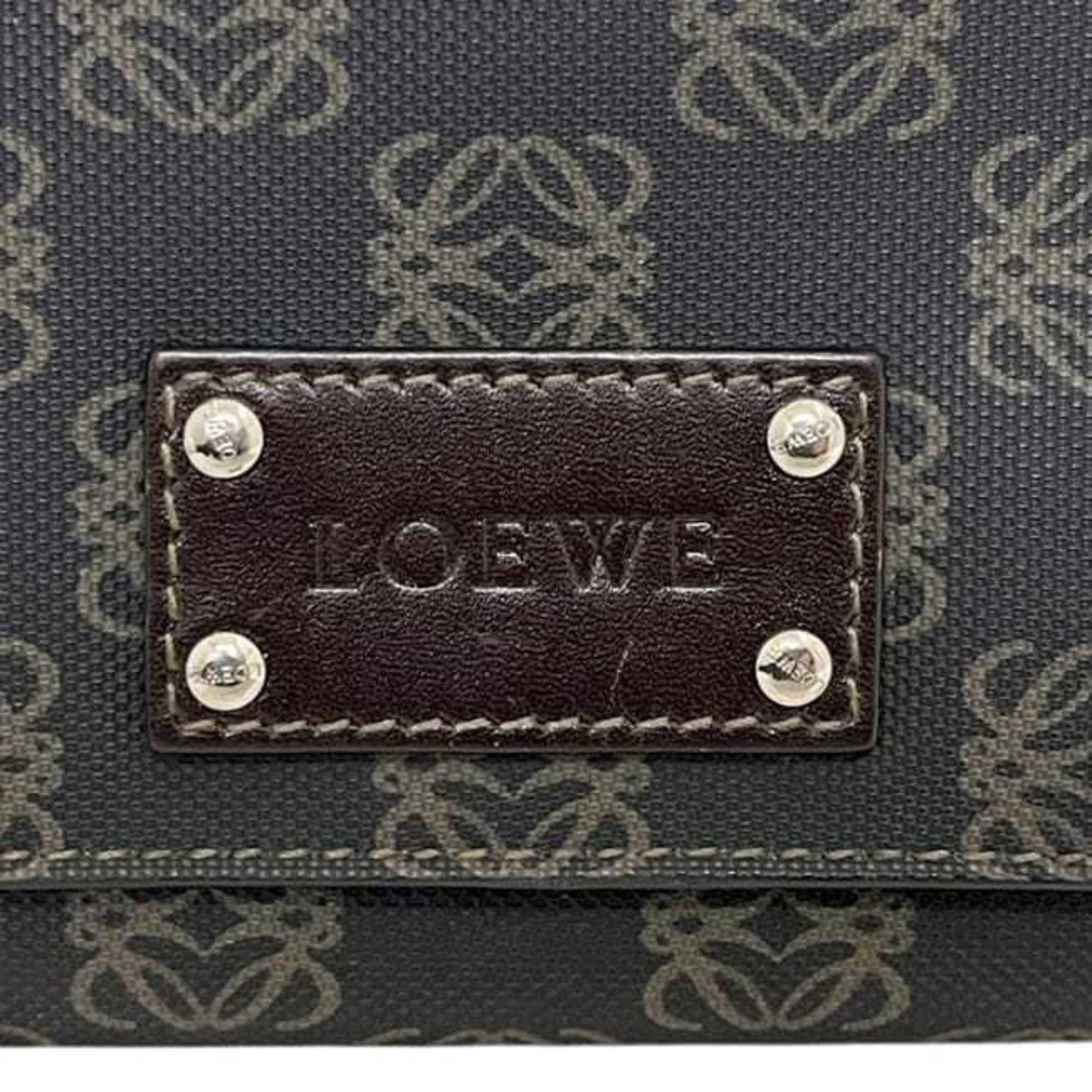 Loewe Loewe bi-fold long wallet ec-25270 dark gray Anagram 168 80 966 PVC leather LOEWE women's men's coated Size ONE SIZE - 10 Thumbnail