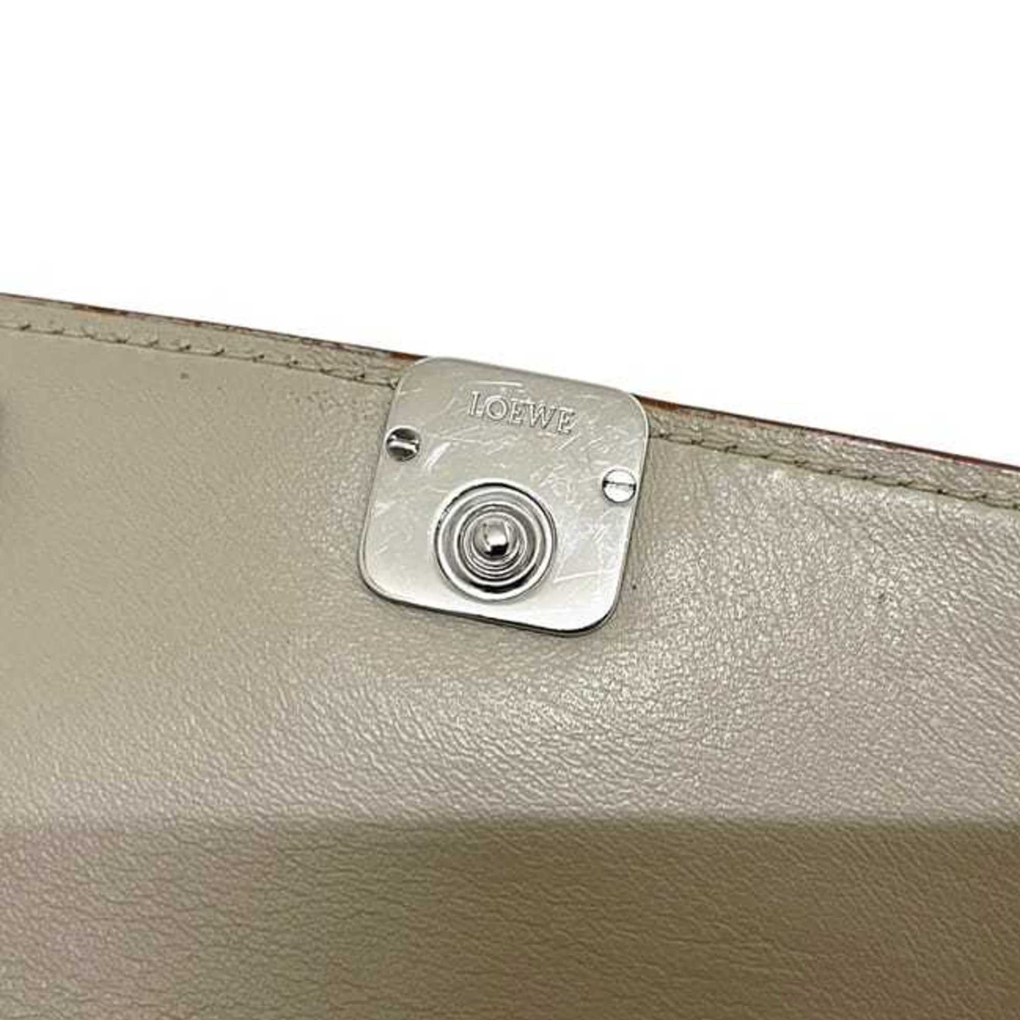 Loewe Loewe Tri-fold Wallet Vertical ec-25265 Beige Anagram C821S33X07 Leather 262113 LOEWE Compact Folding Grain Women's Men's Size ONE SIZE - 9 Thumbnail