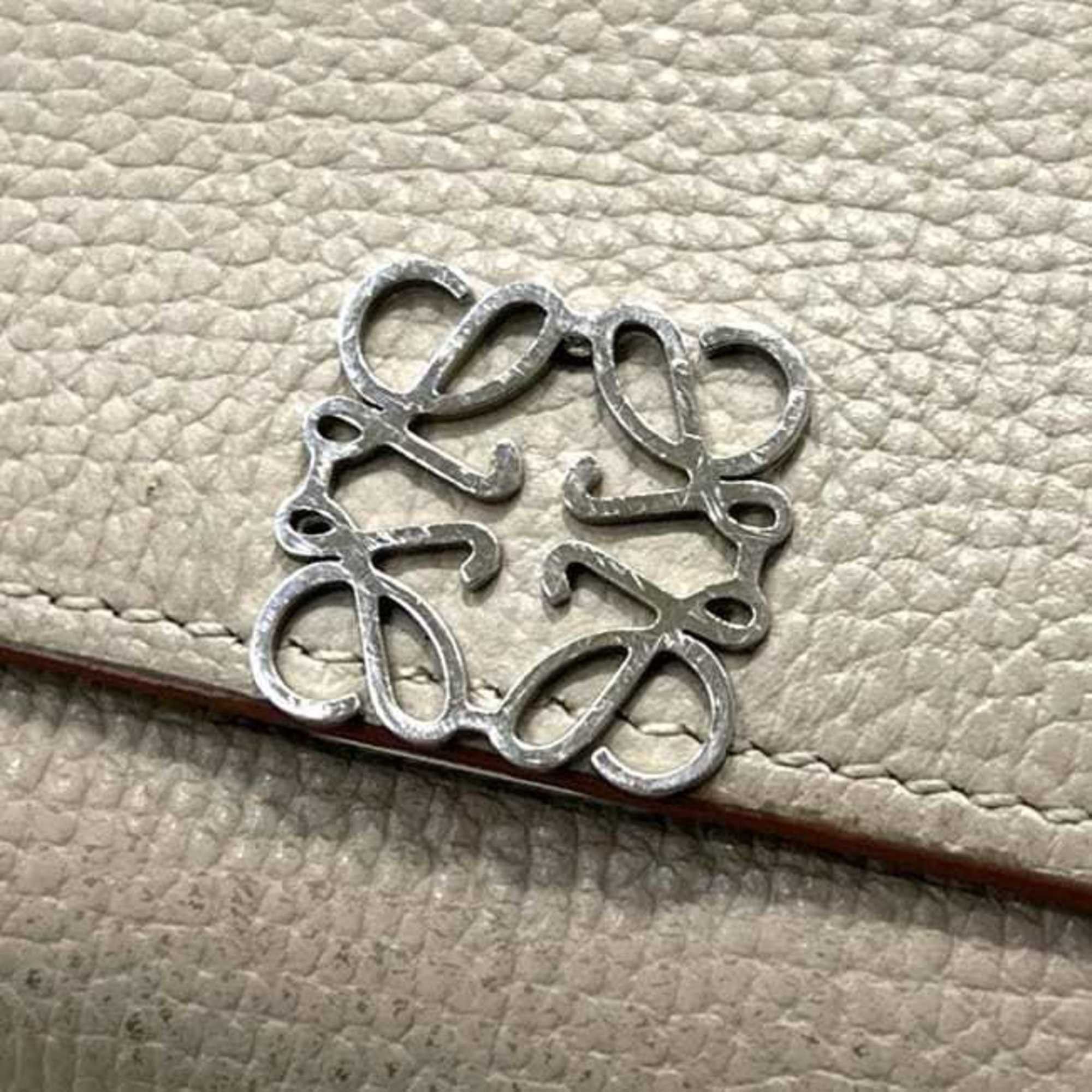 Loewe Loewe Tri-fold Wallet Vertical ec-25265 Beige Anagram C821S33X07 Leather 262113 LOEWE Compact Folding Grain Women's Men's Size ONE SIZE - 10 Thumbnail