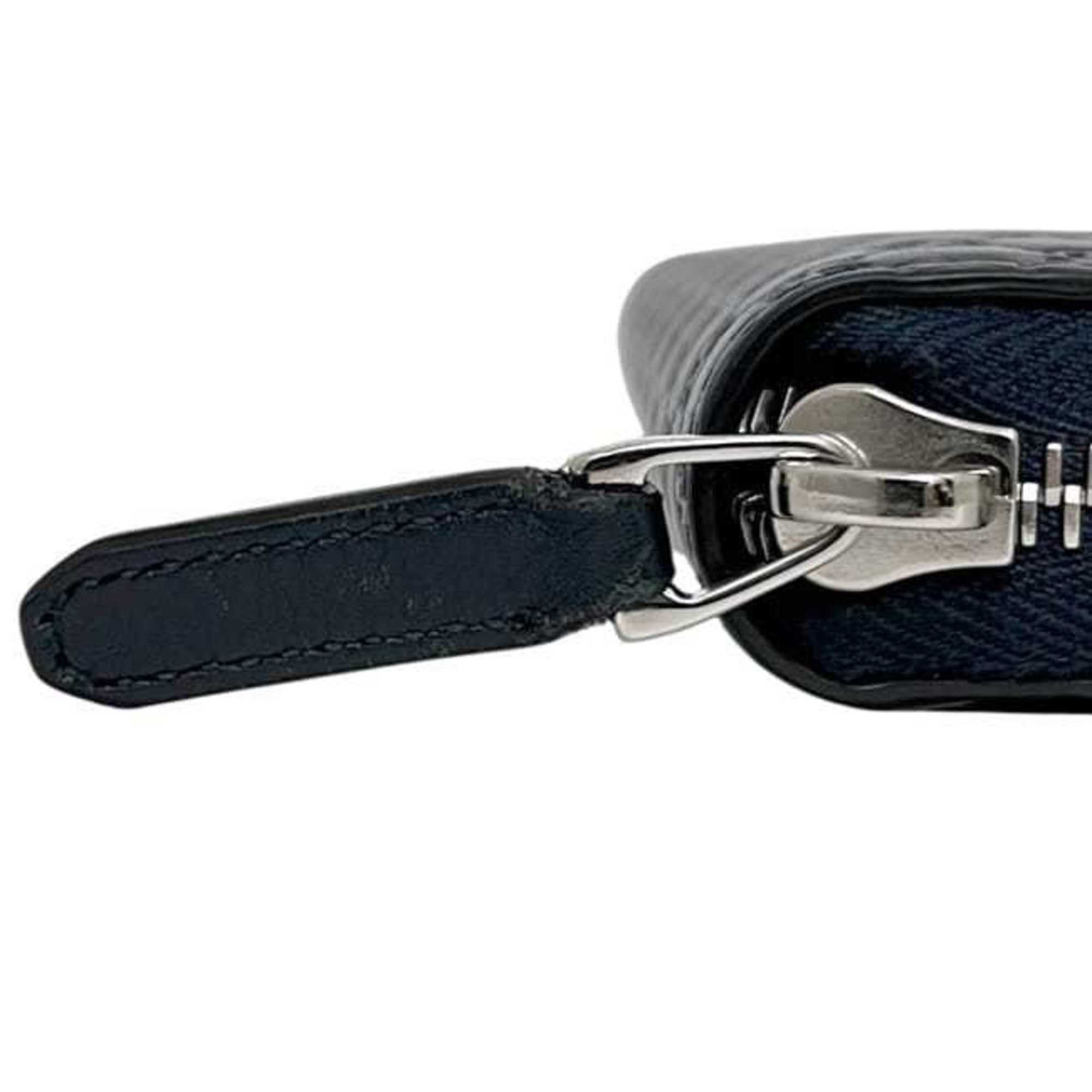 Gucci Gucci Round Long Wallet ec-25208 Navy Micro Shima 544473 Leather 2149 GUCCI GG Blue Men's Women's Size ONE SIZE - 8 Thumbnail