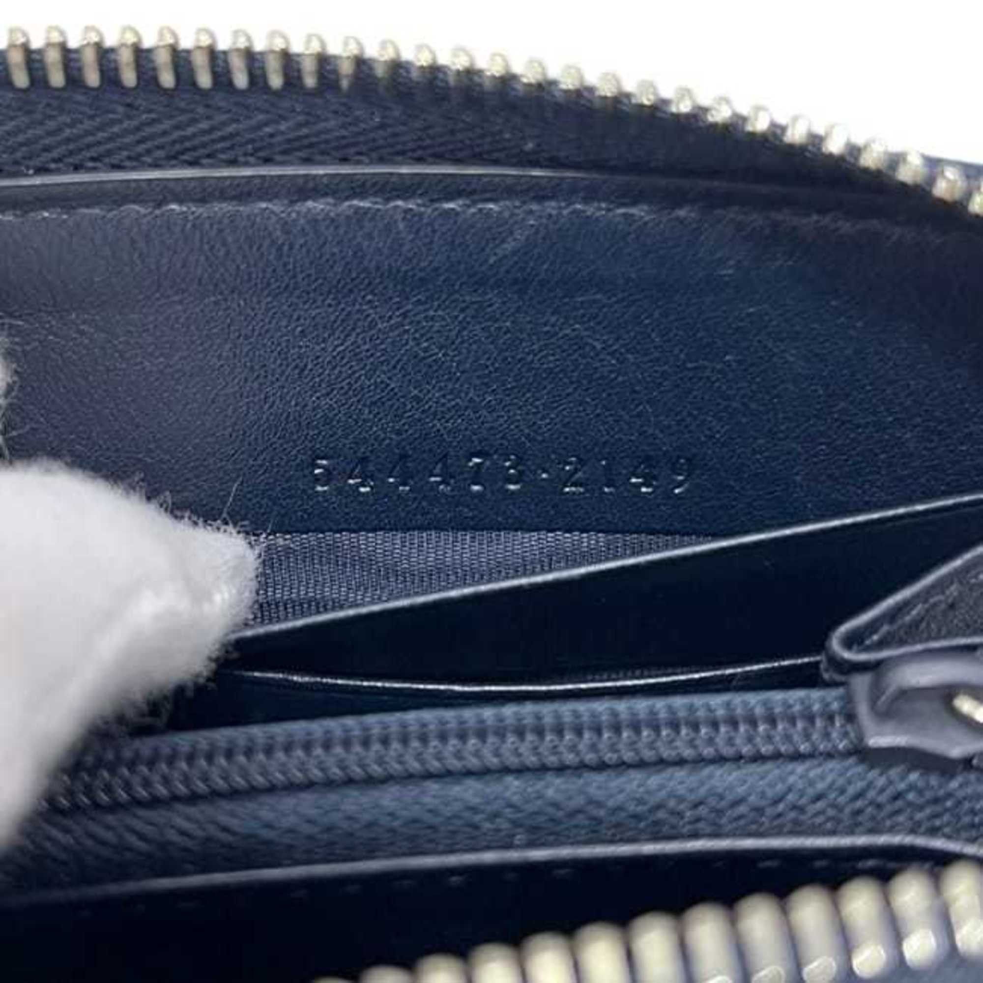 Gucci Gucci Round Long Wallet ec-25208 Navy Micro Shima 544473 Leather 2149 GUCCI GG Blue Men's Women's Size ONE SIZE - 4 Thumbnail
